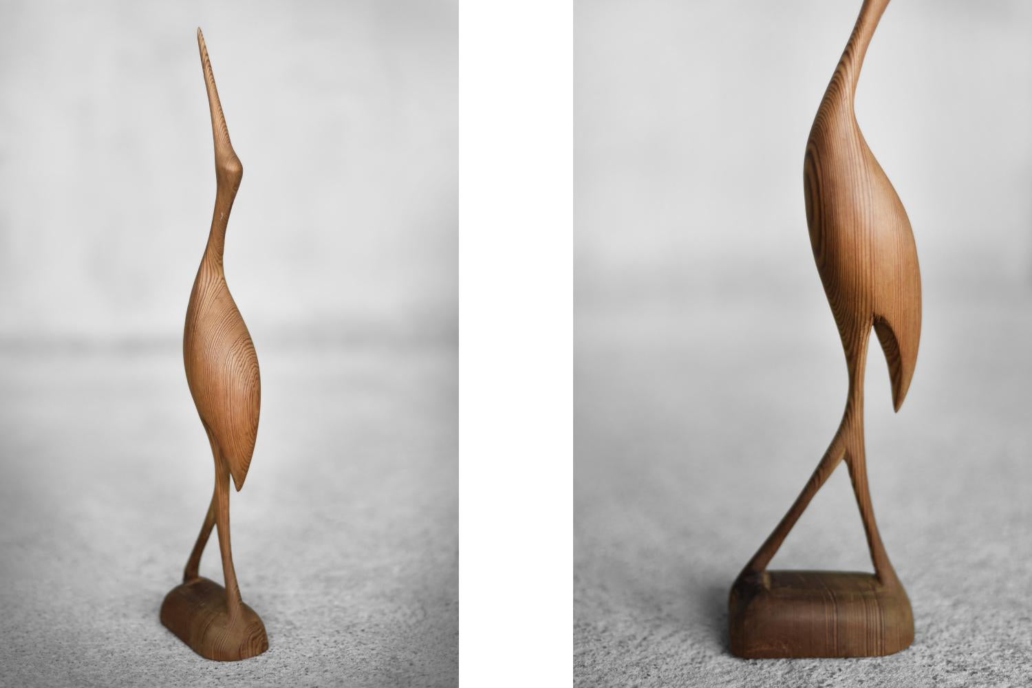 Mid-Century moderno Figurina di gru in legno danese d'epoca della metà del secolo scorso, anni '60 in vendita