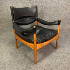 Vintage Danish Midcentury "Modus" Oak & Leather Lounge Chair by Kristian Vedel