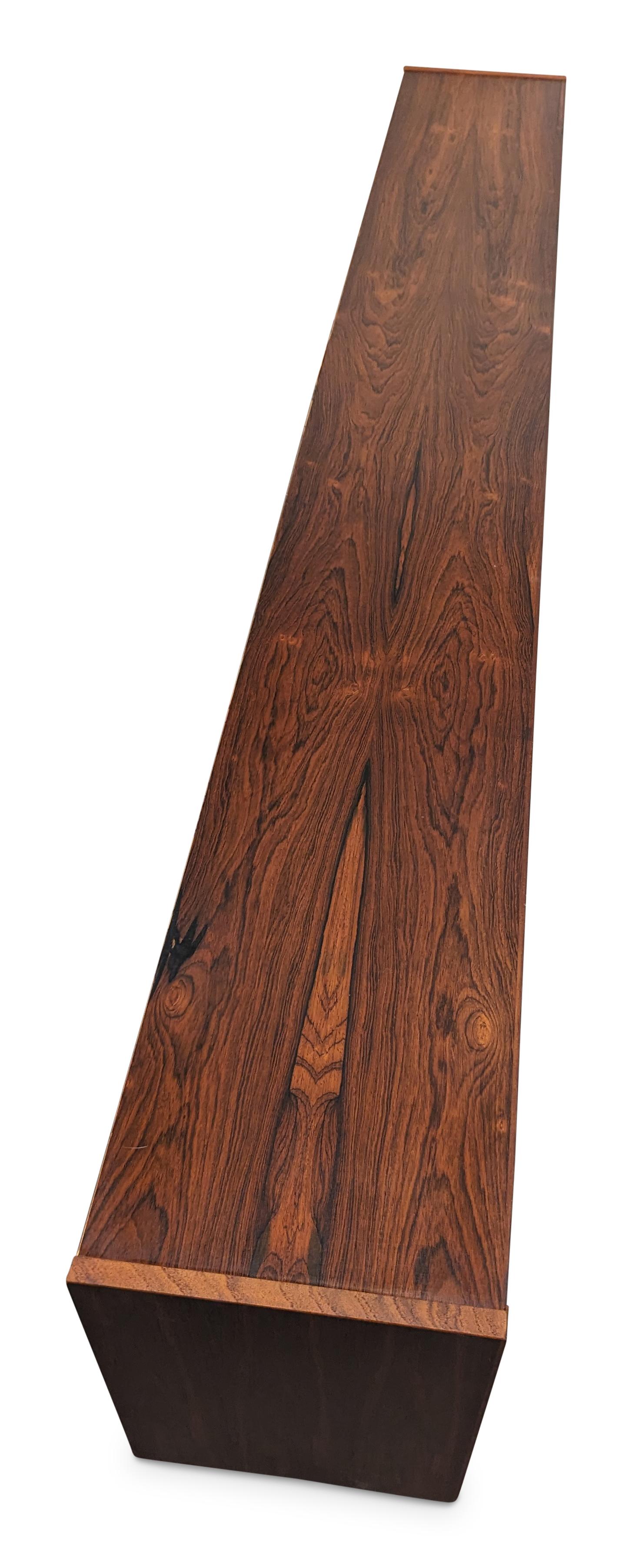 Vintage Danish Mid Century Narrow Rosewood Sideboard - 022414 2
