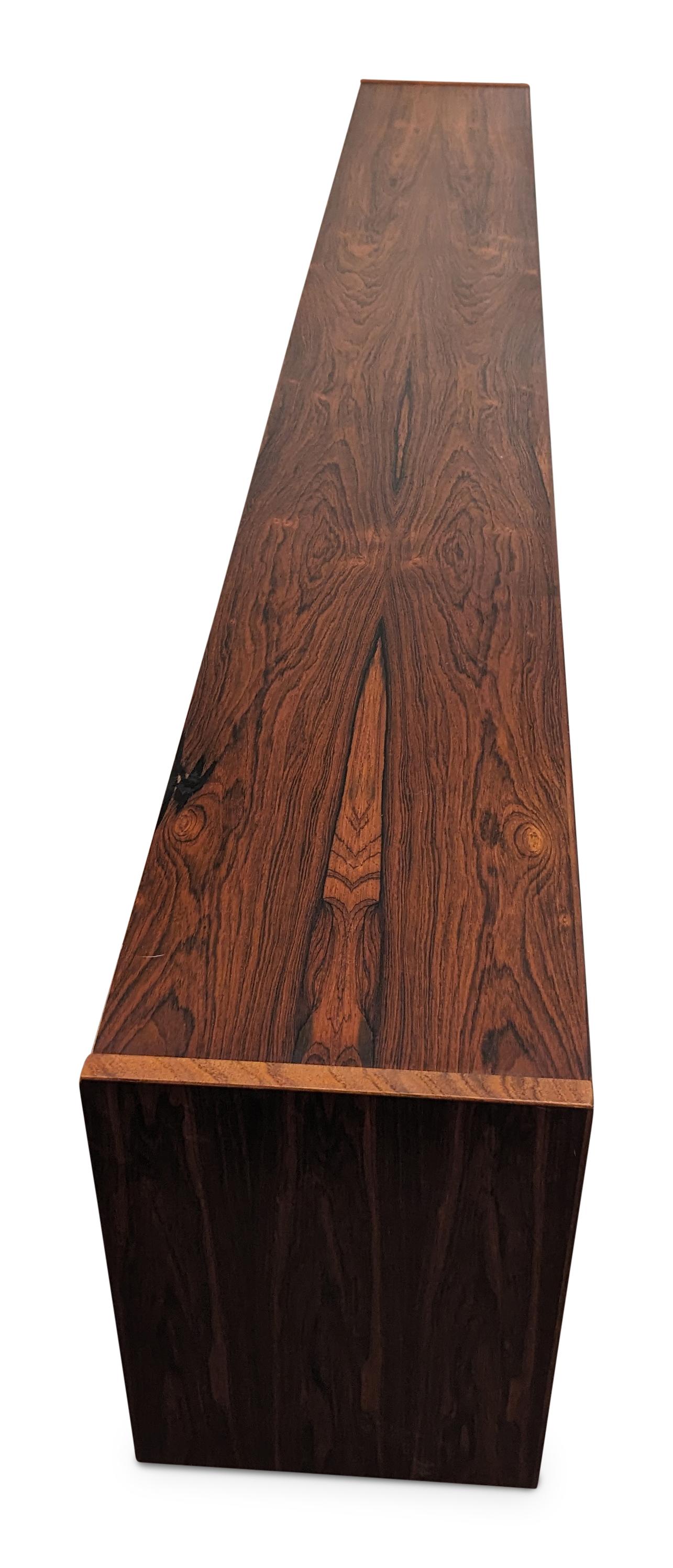 Vintage Danish Mid Century Narrow Rosewood Sideboard - 022414 3