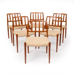 Vintage Danish Mid-Century Niels Otto Møller no. 83 Teak Dining Chairs (Set of 6