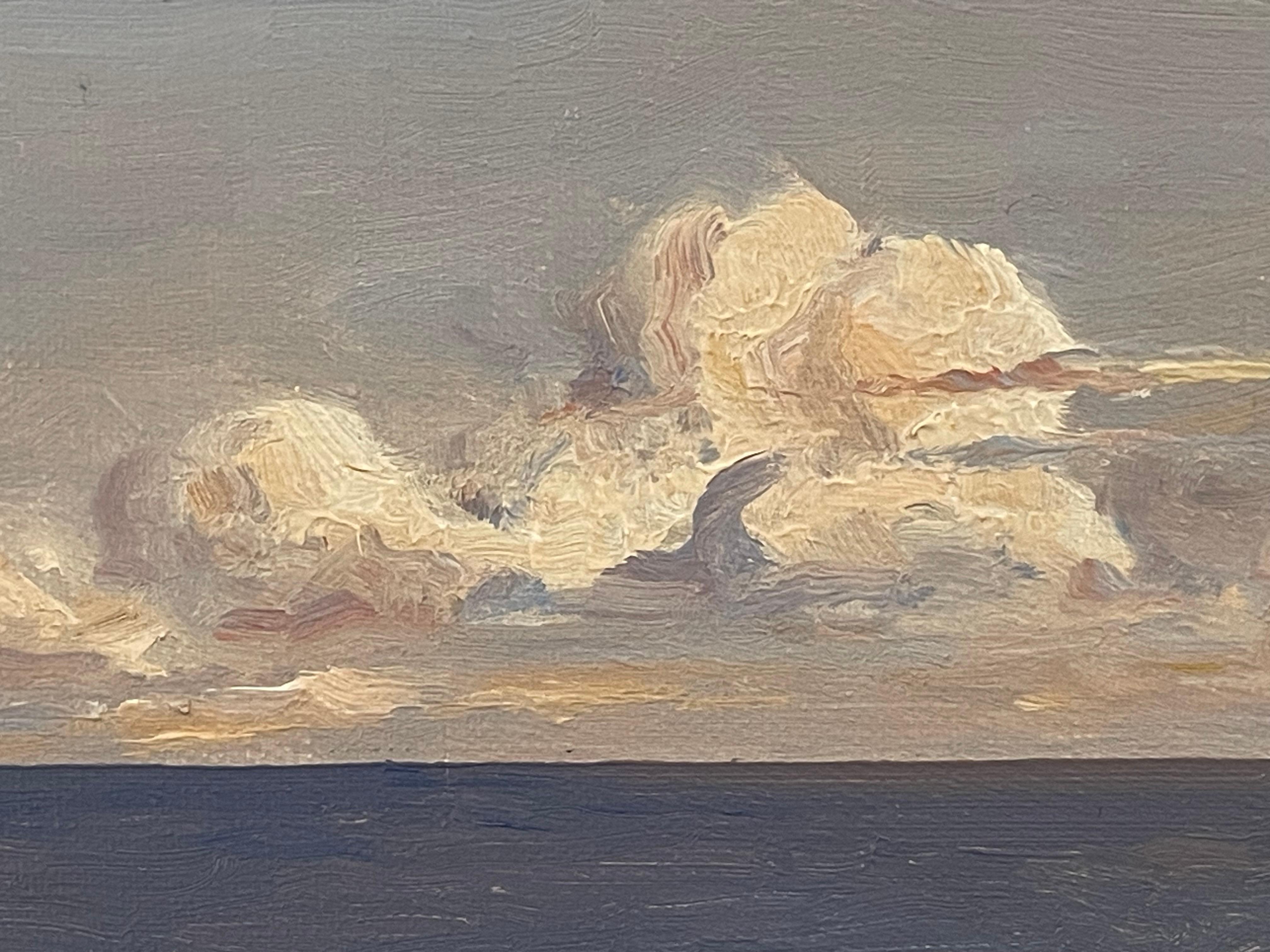 Quadro danese d'epoca di metà secolo raffigurante un paesaggio costiero nella calda luce pomeridiana In condizioni buone in vendita a Ebberup, DK