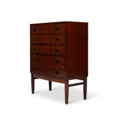 Vintage Danish Mid Century Rosewood 5 Drawer Chest 1960s Kai Kristiansen
