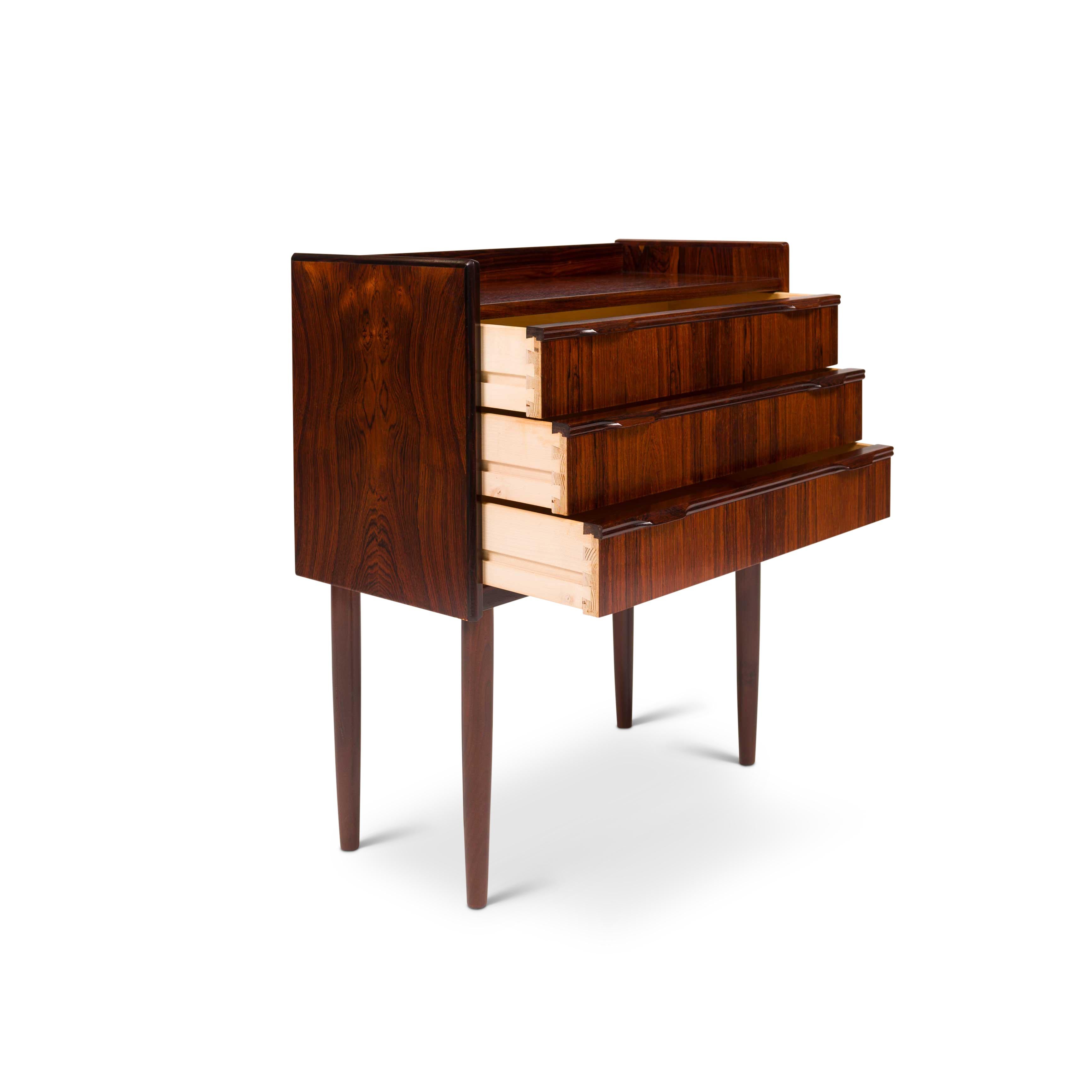 20th Century Vintage Danish Mid-Century Rosewood Accent Tables Nightstands Chest — Pair