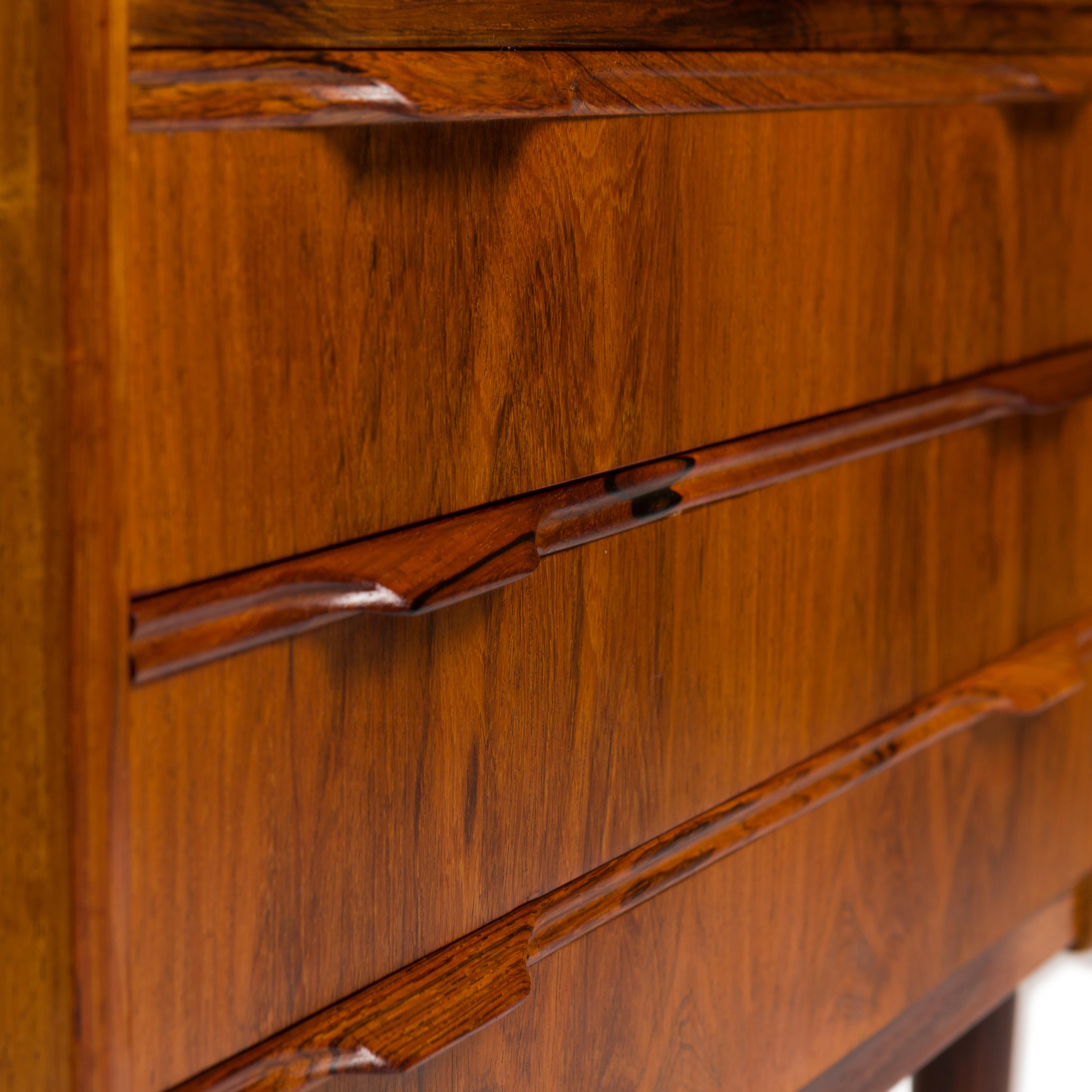 Vintage Danish Mid-Century Rosewood Accent Tables Nightstands Chest — Pair 4