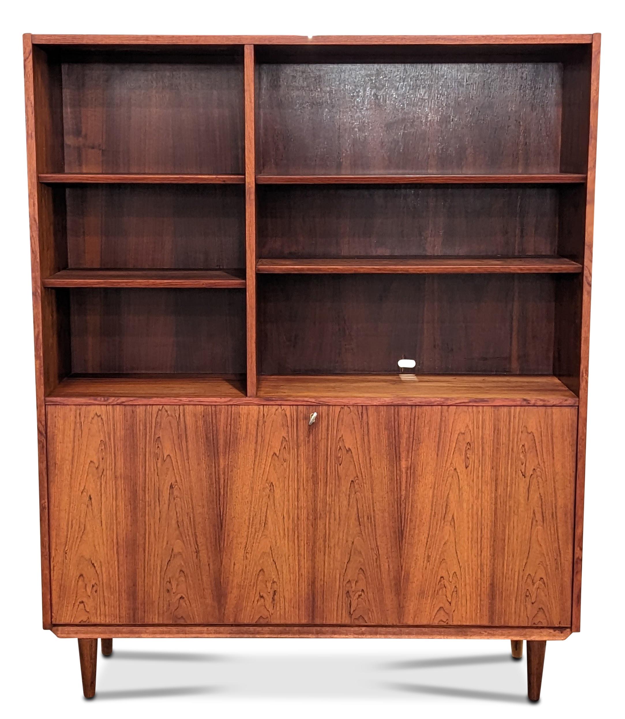 Scandinavian Modern Vintage Danish Mid Century Rosewood Bookcase, 012302