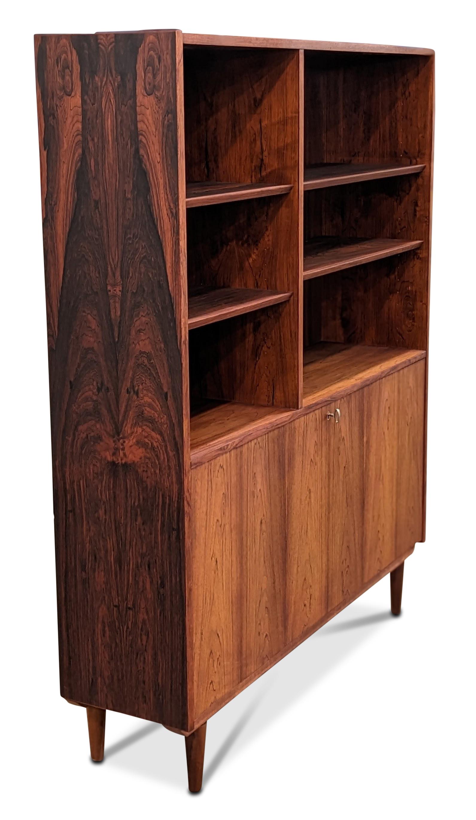 Mid-20th Century Vintage Danish Mid Century Rosewood Bookcase, 012302