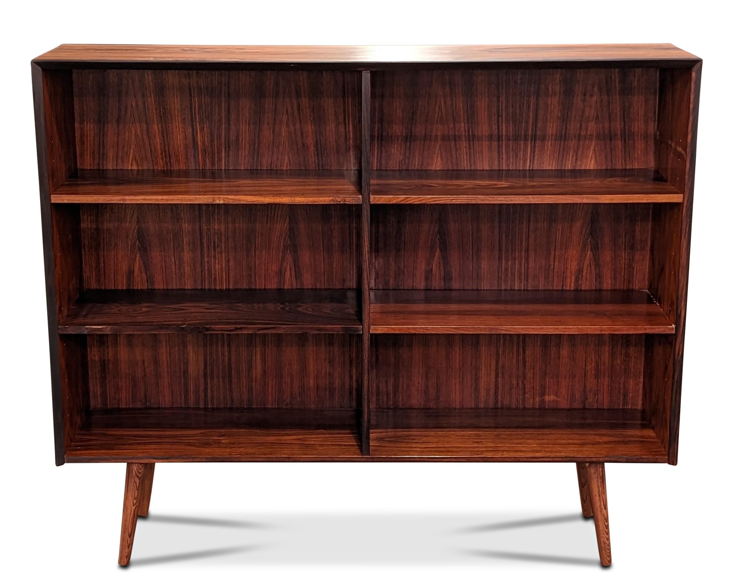 Mid-Century Modern Vintage Danish Midcentury Rosewood Bookcase, 012307