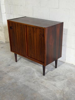 Vintage Danish Mid Century Rosewood Cabinet on Tapered Legs