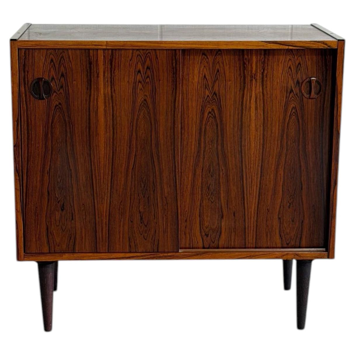 Vintage Danish Mid Century Rosewood Cabinet on Tapered Legs