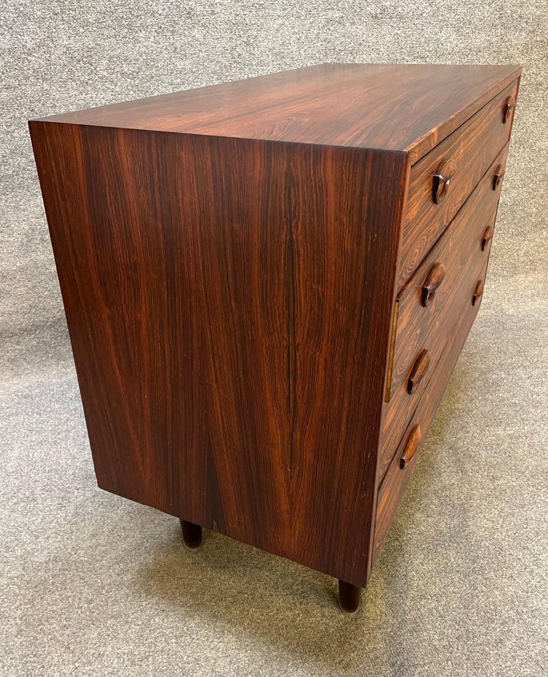Vintage Danish Mid-Century Rosewood Chest of Drawers Dresser by Kai Kristiansen For Sale 4
