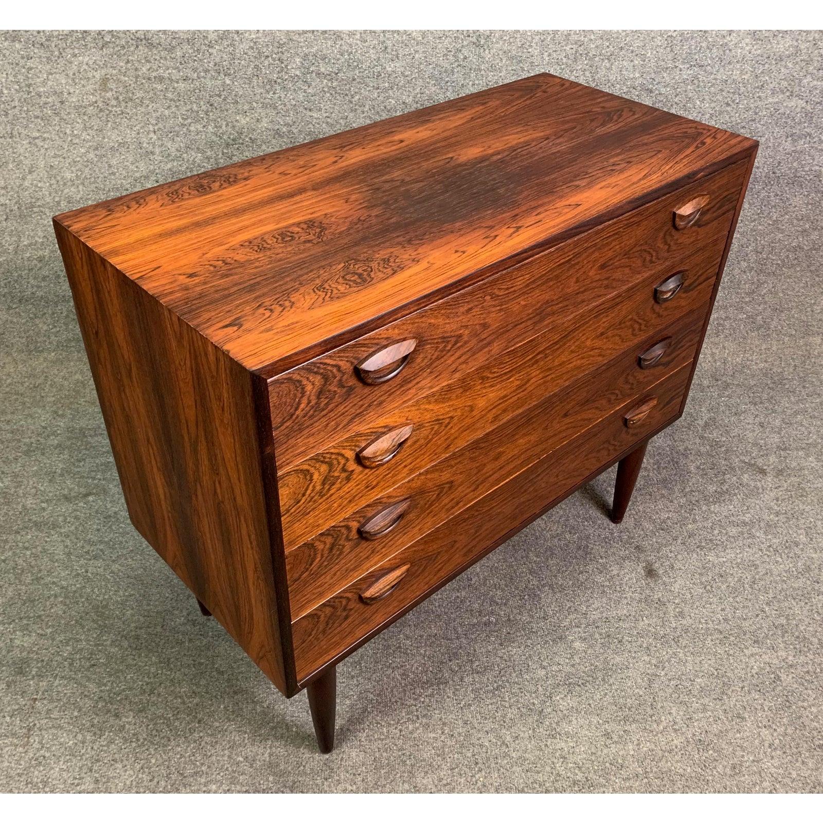 Woodwork Vintage Danish Midcentury Rosewood Chest of Drawers Dresser by Kai Kristiansen