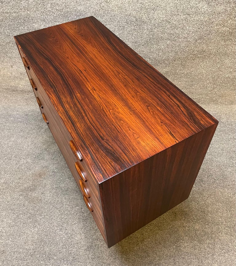 Mid-20th Century Vintage Danish Mid-Century Rosewood Chest of Drawers Dresser by Kai Kristiansen For Sale