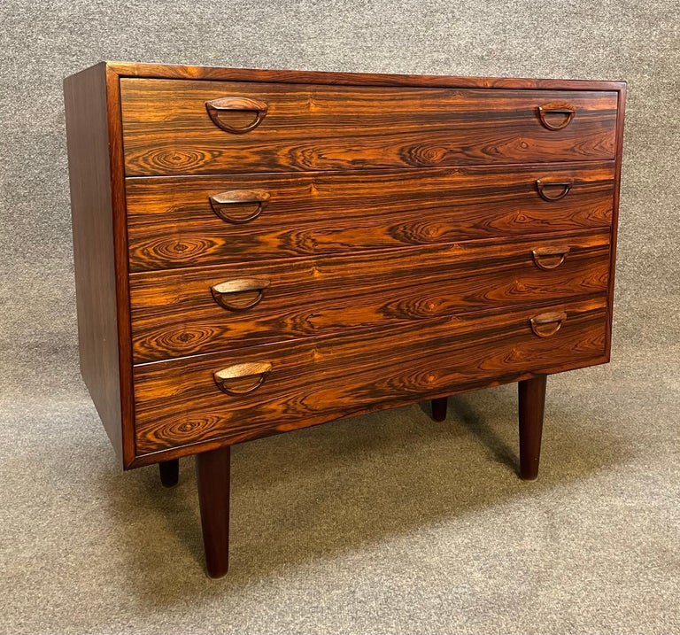 Vintage Danish Mid-Century Rosewood Chest of Drawers Dresser by Kai Kristiansen For Sale 3