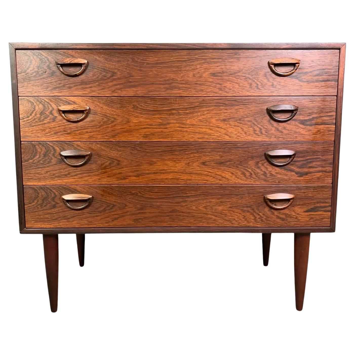 Vintage Danish Mid-Century Rosewood Chest of Drawers Dresser For Sale