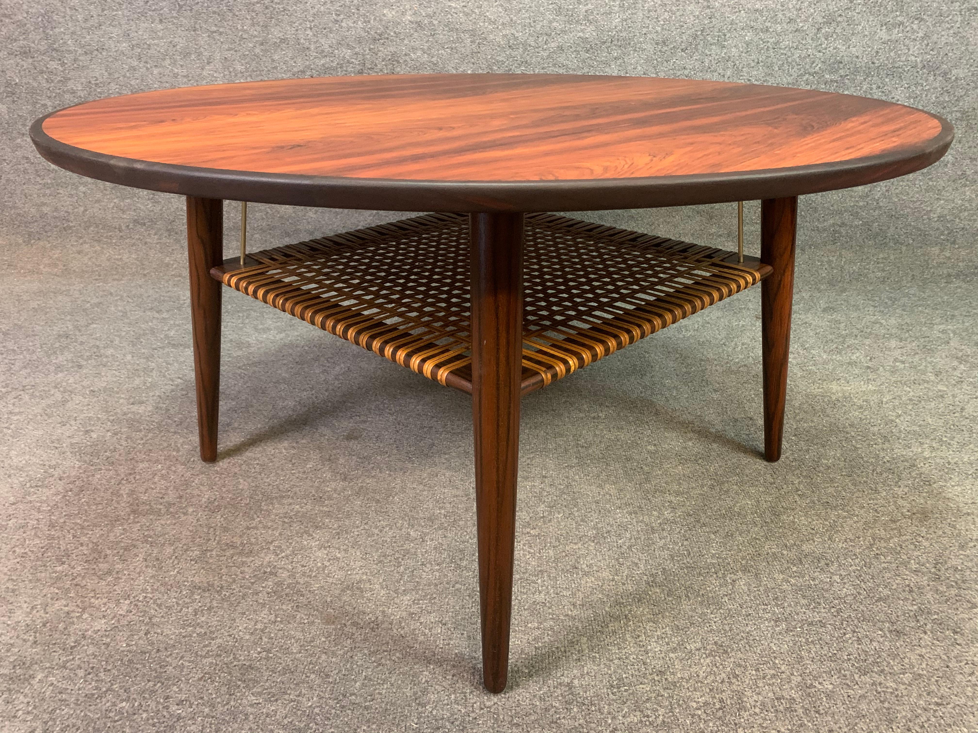 Vintage Danish Midcentury Rosewood Coffee Table Attributed to Johannes Andersen In Good Condition In San Marcos, CA
