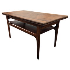 Vintage Danish Mid Century Rosewood Coffee Table w Leaves - 072365