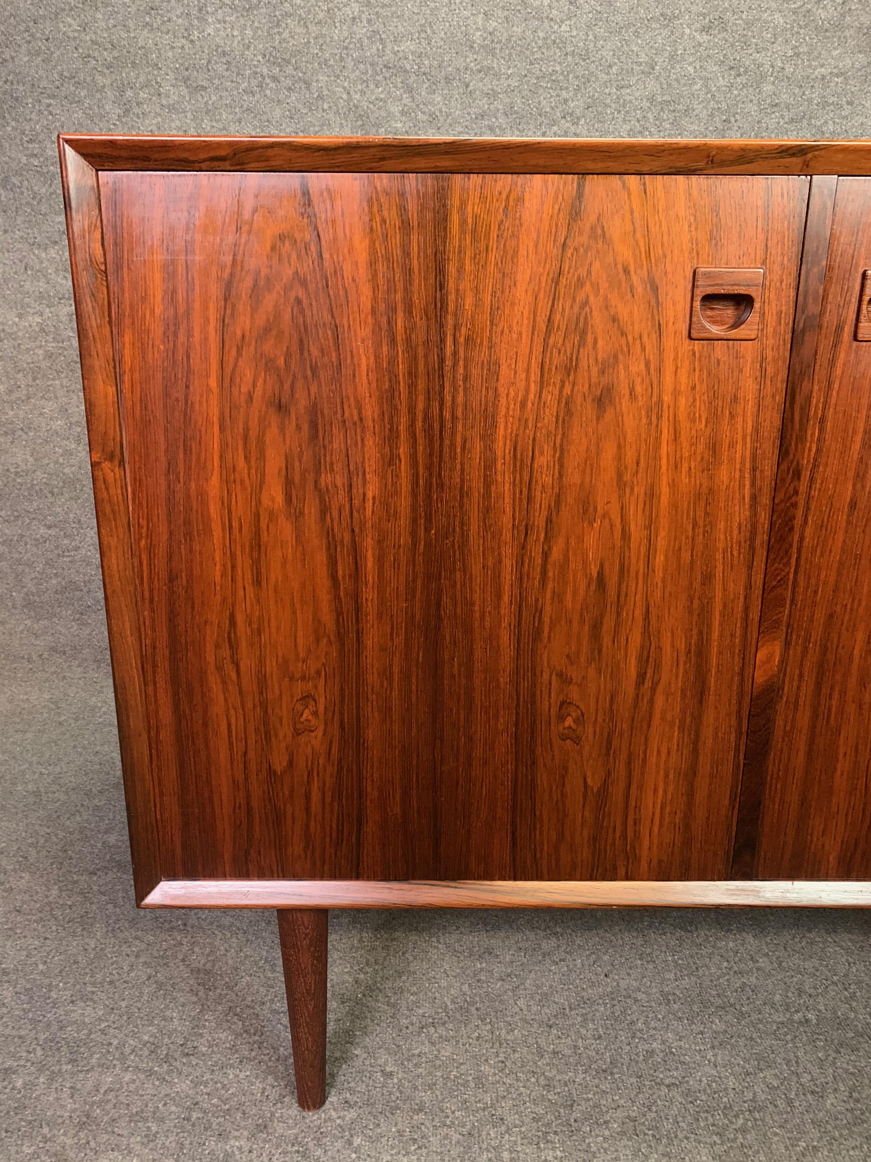 Vintage Danish Midcentury Rosewood Compact Credenza by Brouer Møbelfabrik In Good Condition In San Marcos, CA
