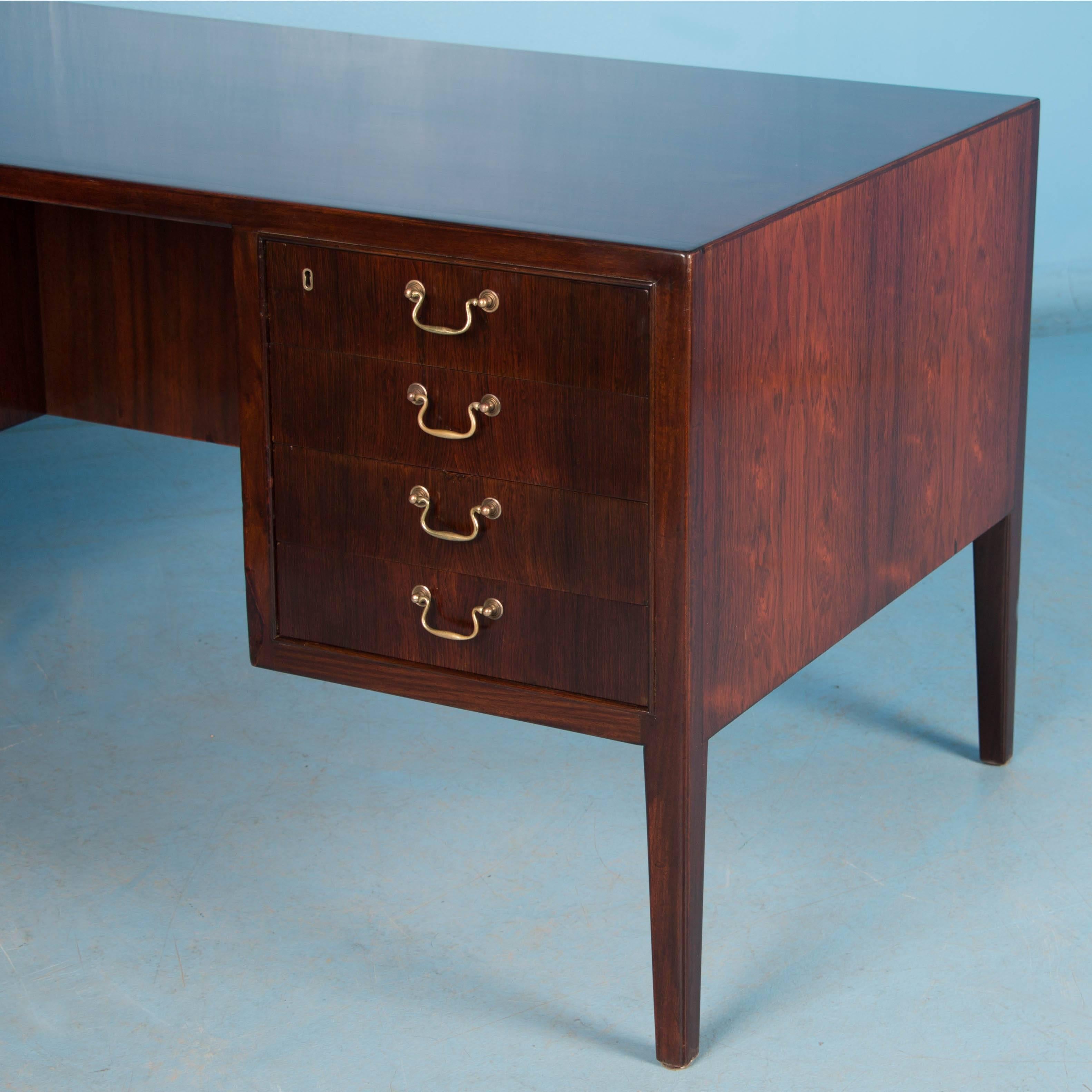 Vintage Danish Midcentury Rosewood Desk In Good Condition In Round Top, TX