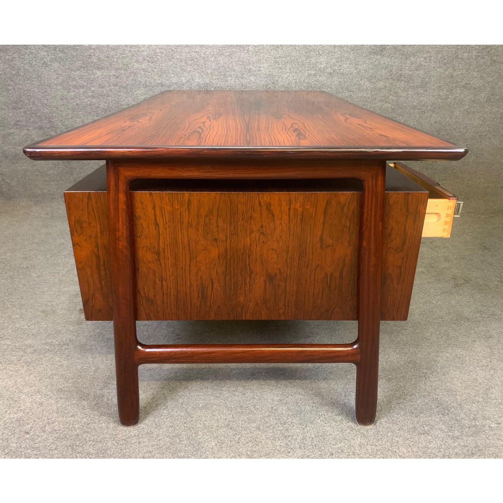Vintage Danish Midcentury Rosewood Desk Model 75 by Gunni Oman for Omann Jun 4