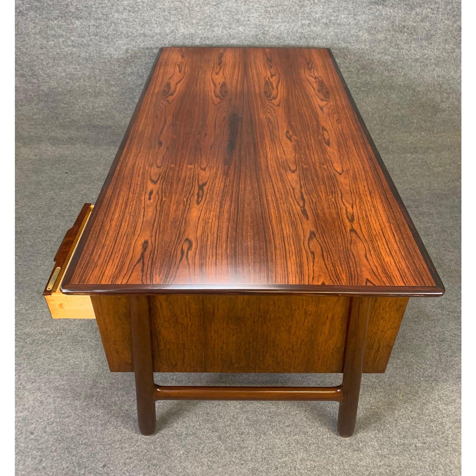 Vintage Danish Midcentury Rosewood Desk Model 75 by Gunni Oman for Omann Jun 6