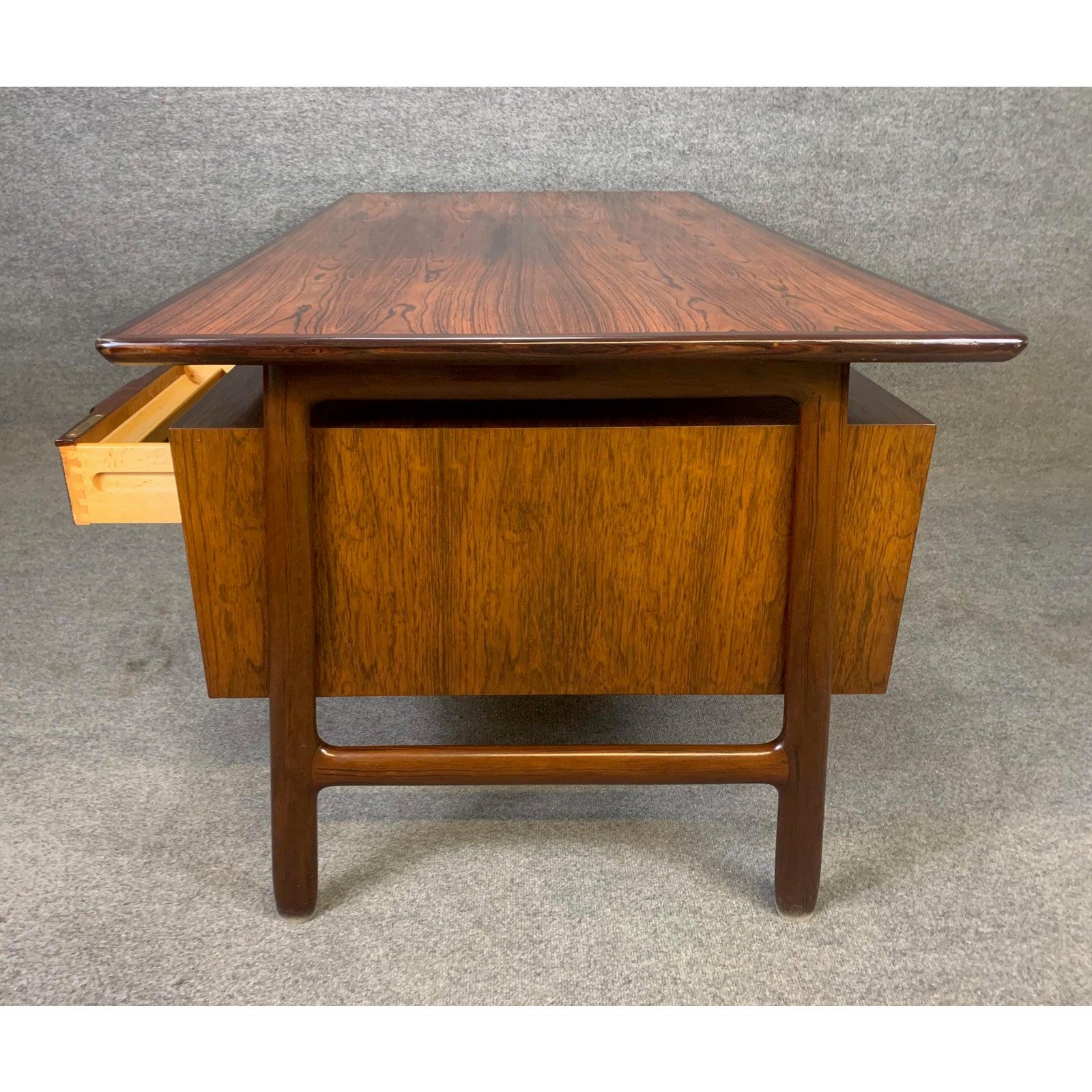Woodwork Vintage Danish Midcentury Rosewood Desk Model 75 by Gunni Oman for Omann Jun