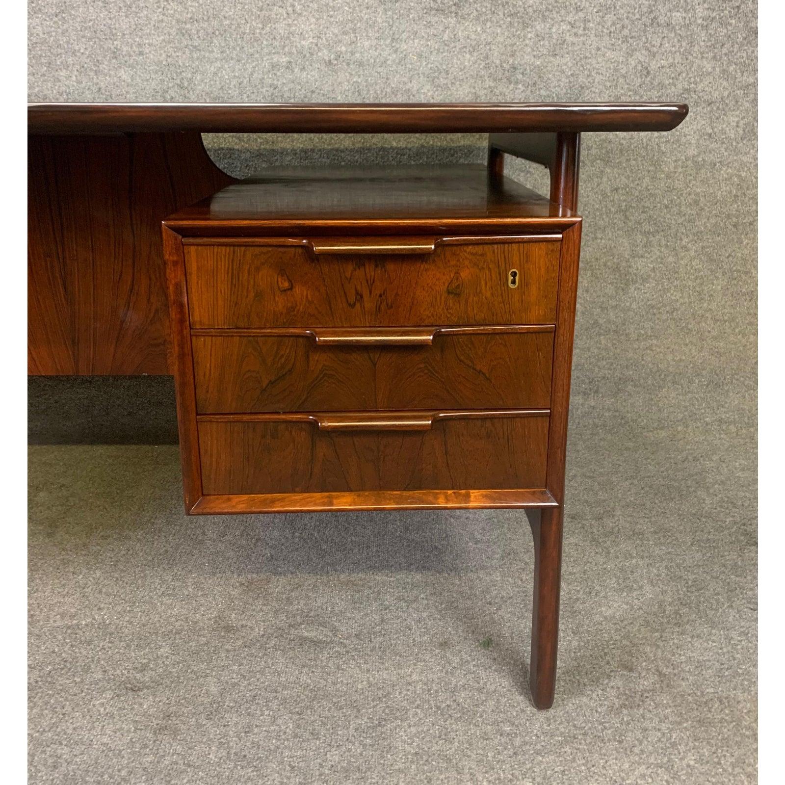 Vintage Danish Midcentury Rosewood Desk Model 75 by Gunni Oman for Omann Jun 3