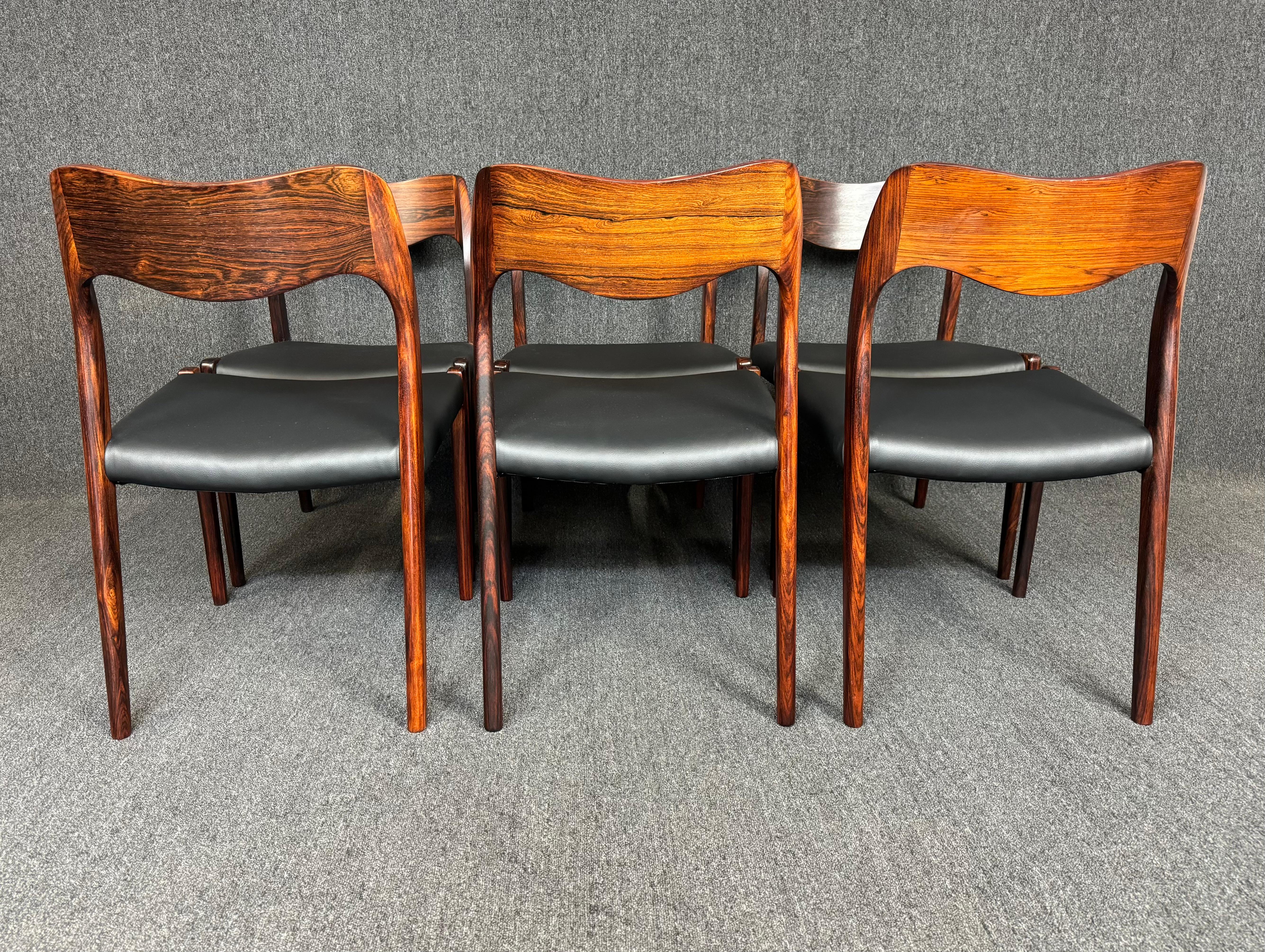 Woodwork Vintage Danish Mid Century Rosewood Dining Chairs 