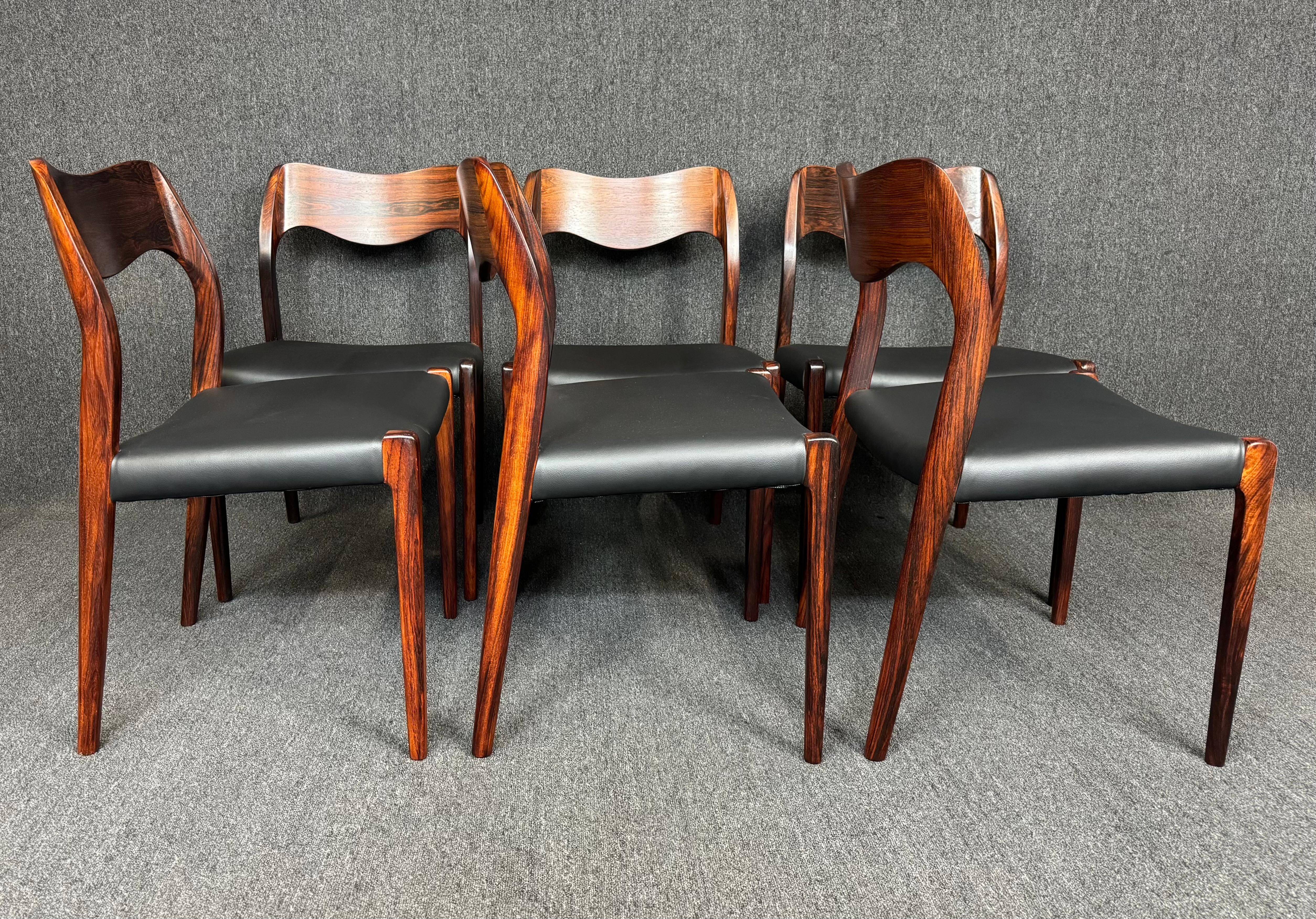Mid-20th Century Vintage Danish Mid Century Rosewood Dining Chairs 