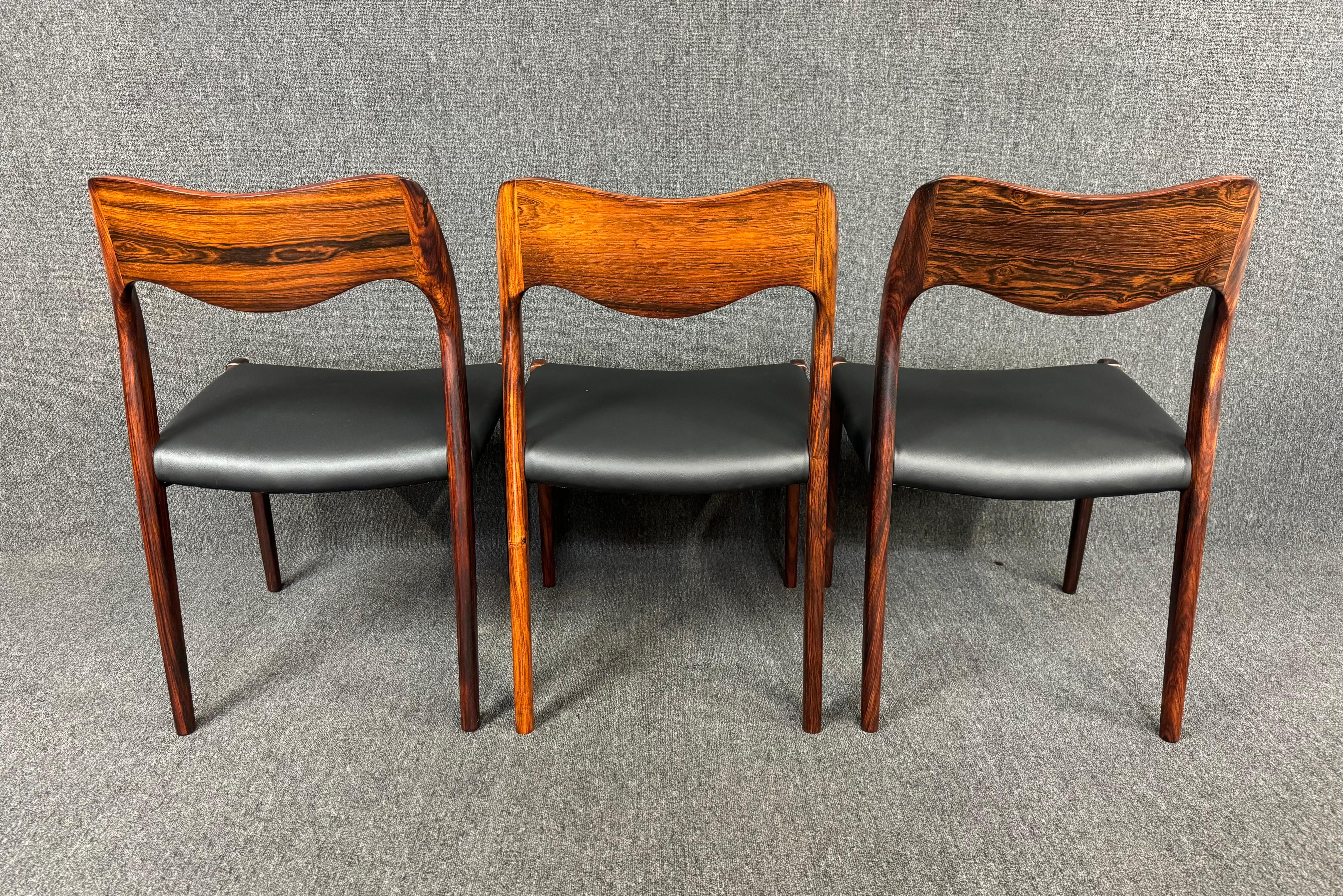 Vintage Danish Mid Century Rosewood Dining Chairs 