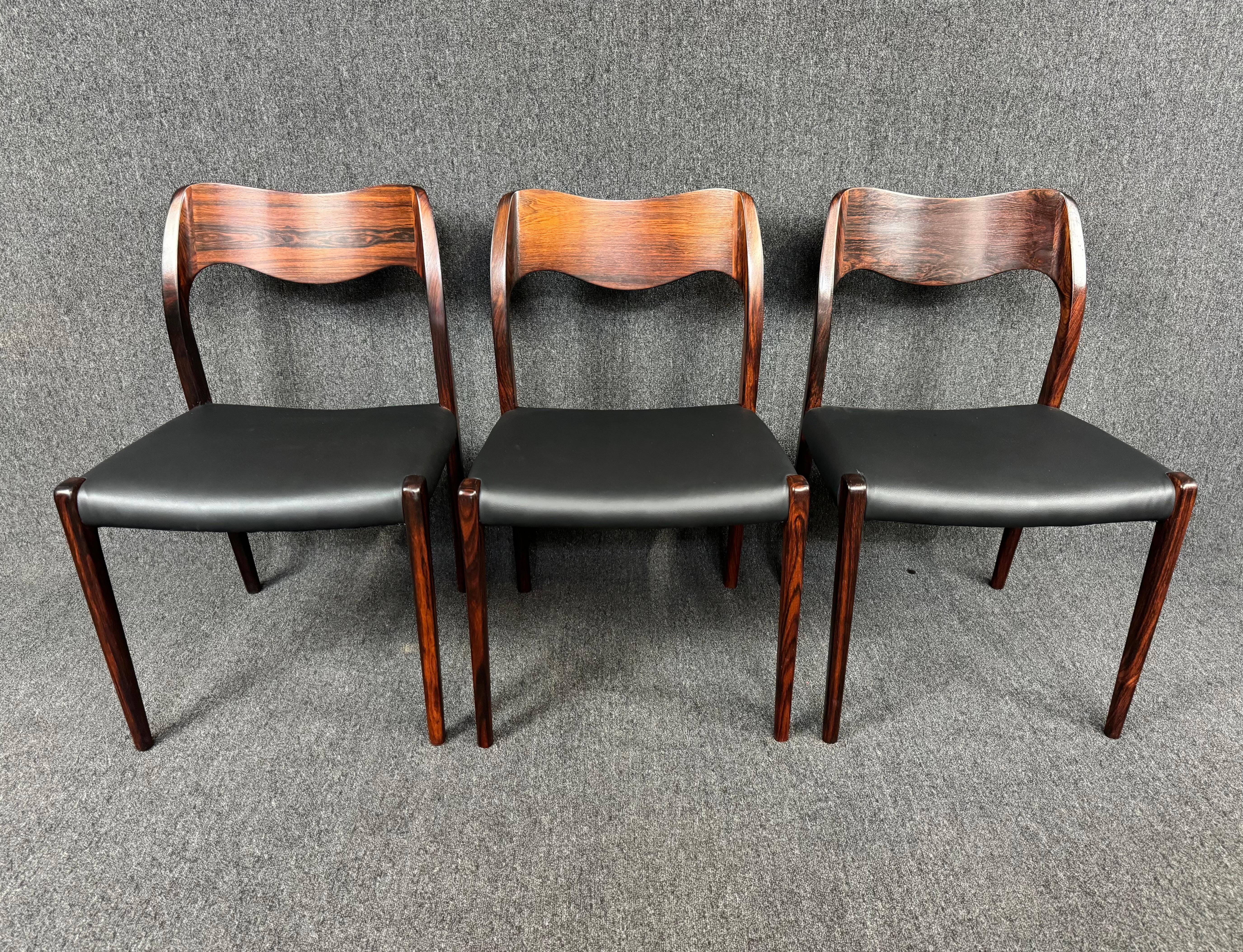 Vintage Danish Mid Century Rosewood Dining Chairs 