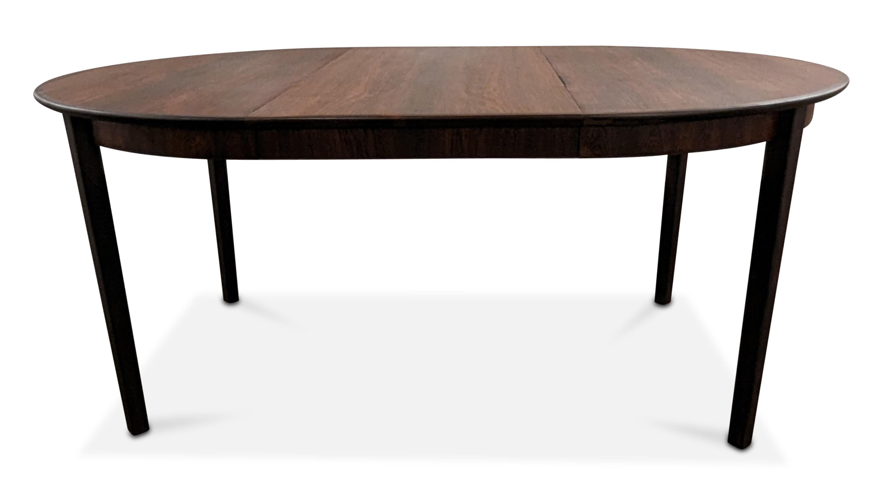 Mid-20th Century Vintage Danish Mid Century Rosewood Dining Table w 1 Leaves, 112284