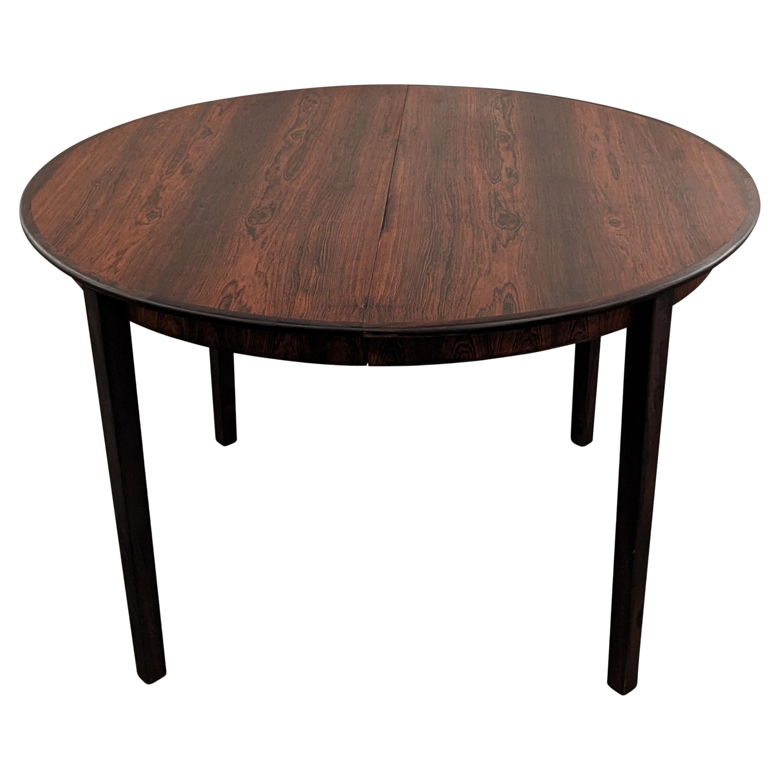 Vintage Danish Mid Century Rosewood Dining Table w 1 Leaves, 112284