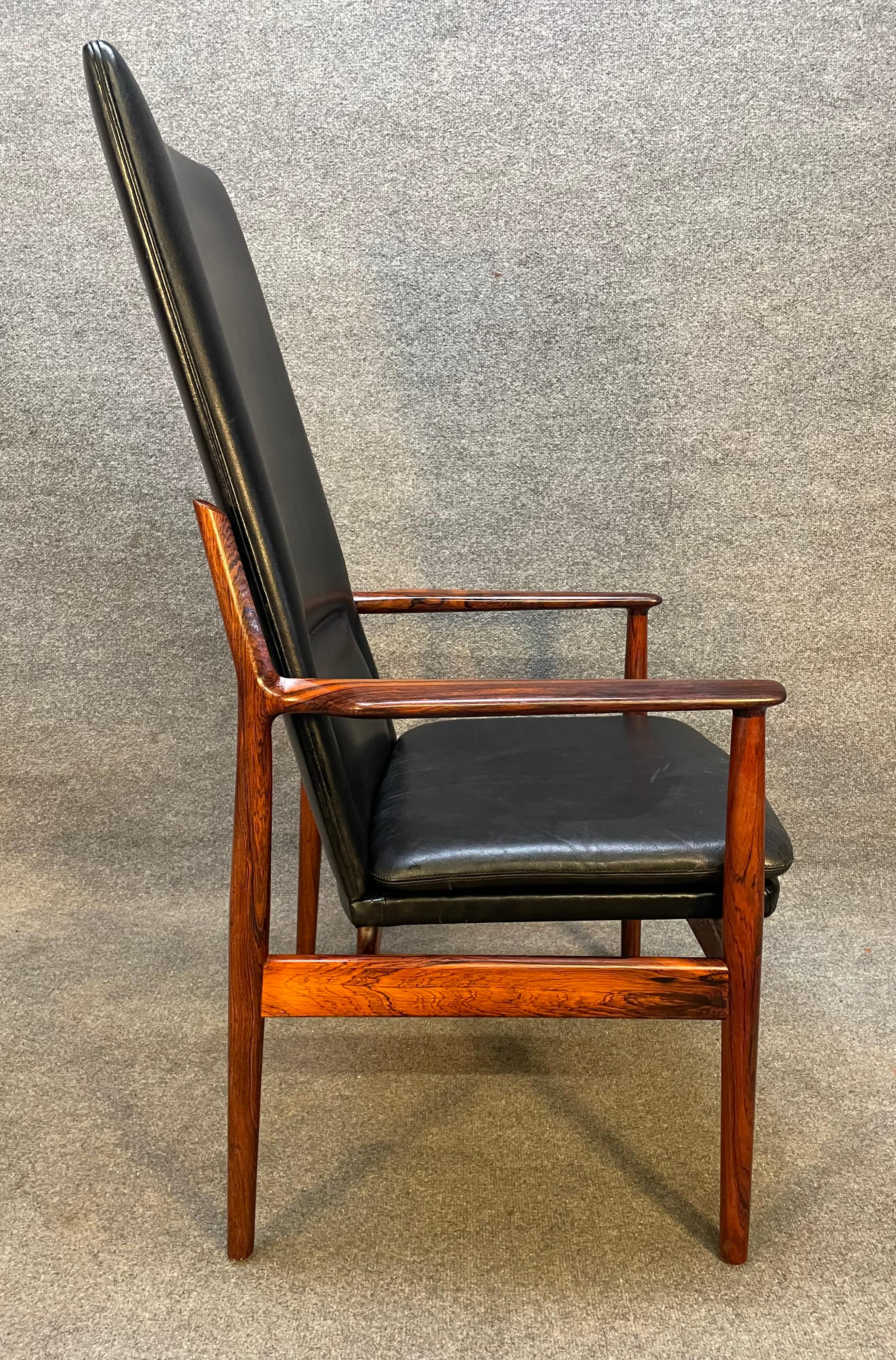 Woodwork Vintage Danish Mid Century Rosewood Executive Chair by Arne Vodder for Sibast
