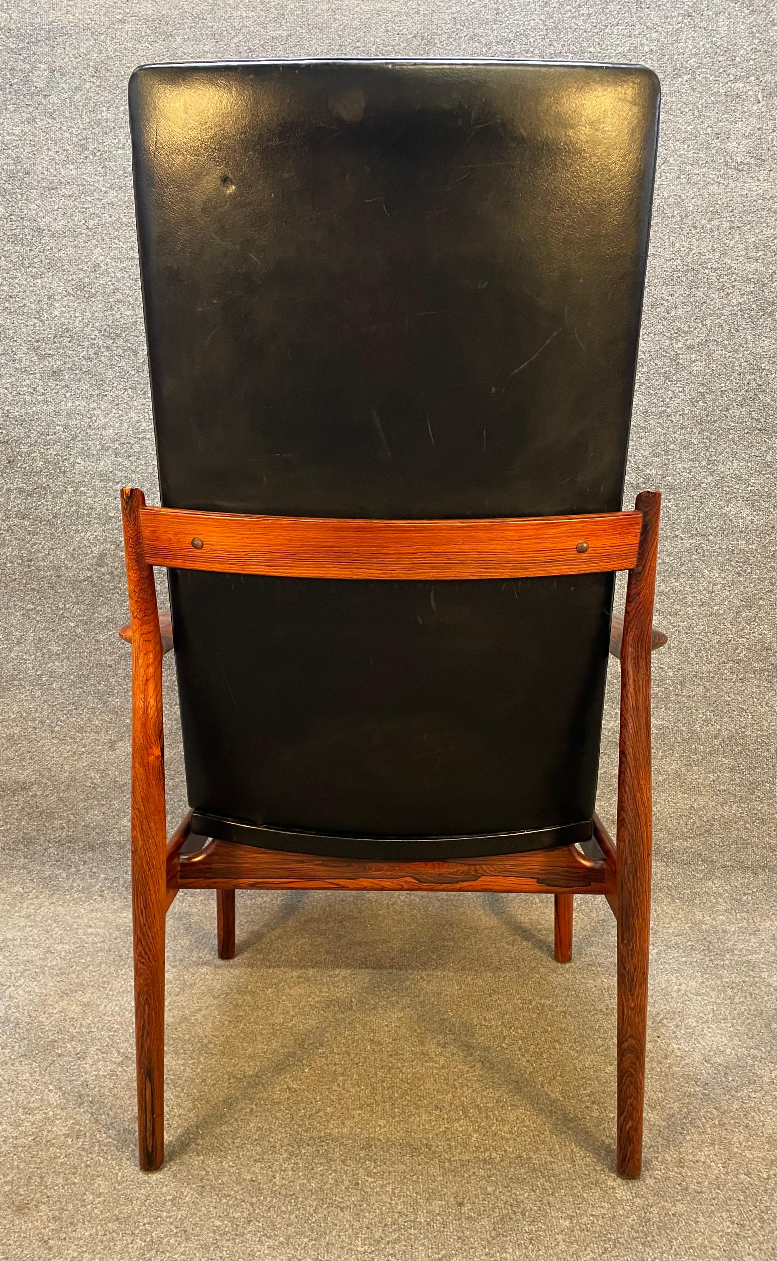 Vintage Danish Mid Century Rosewood Executive Chair by Arne Vodder for Sibast In Good Condition In San Marcos, CA