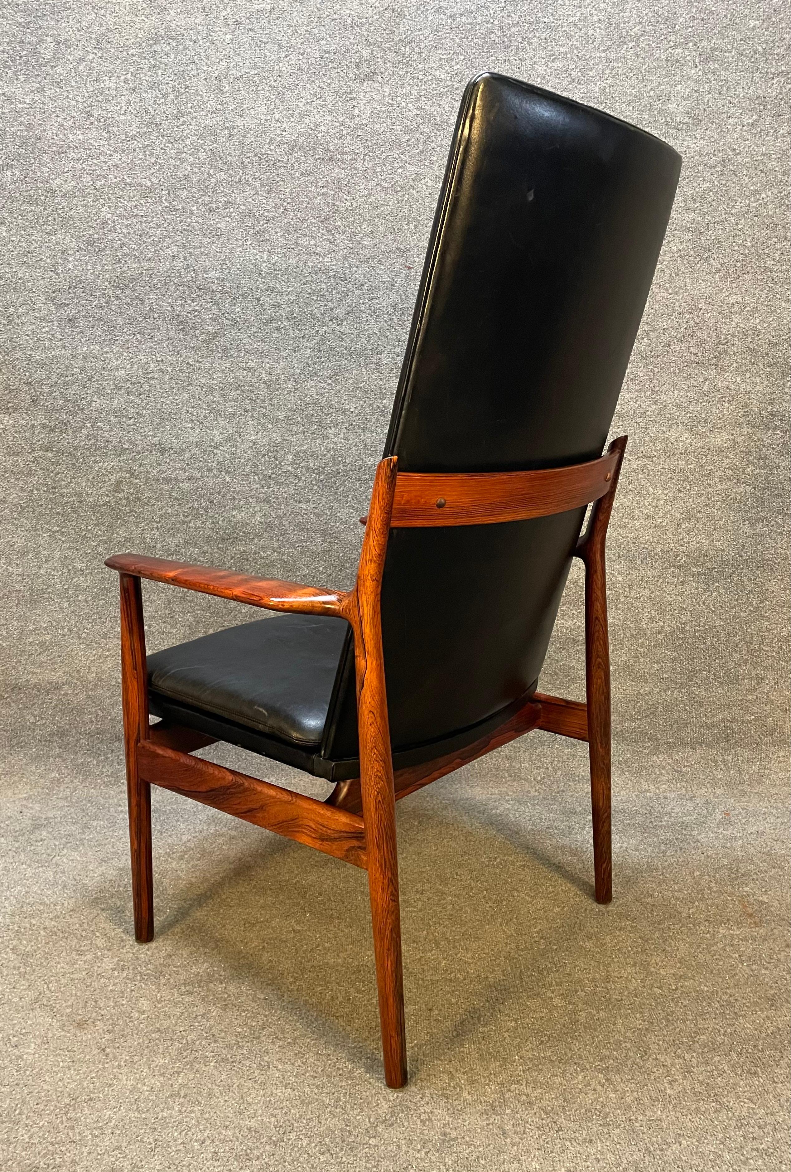 Vintage Danish Mid Century Rosewood Executive Chair by Arne Vodder for Sibast 1