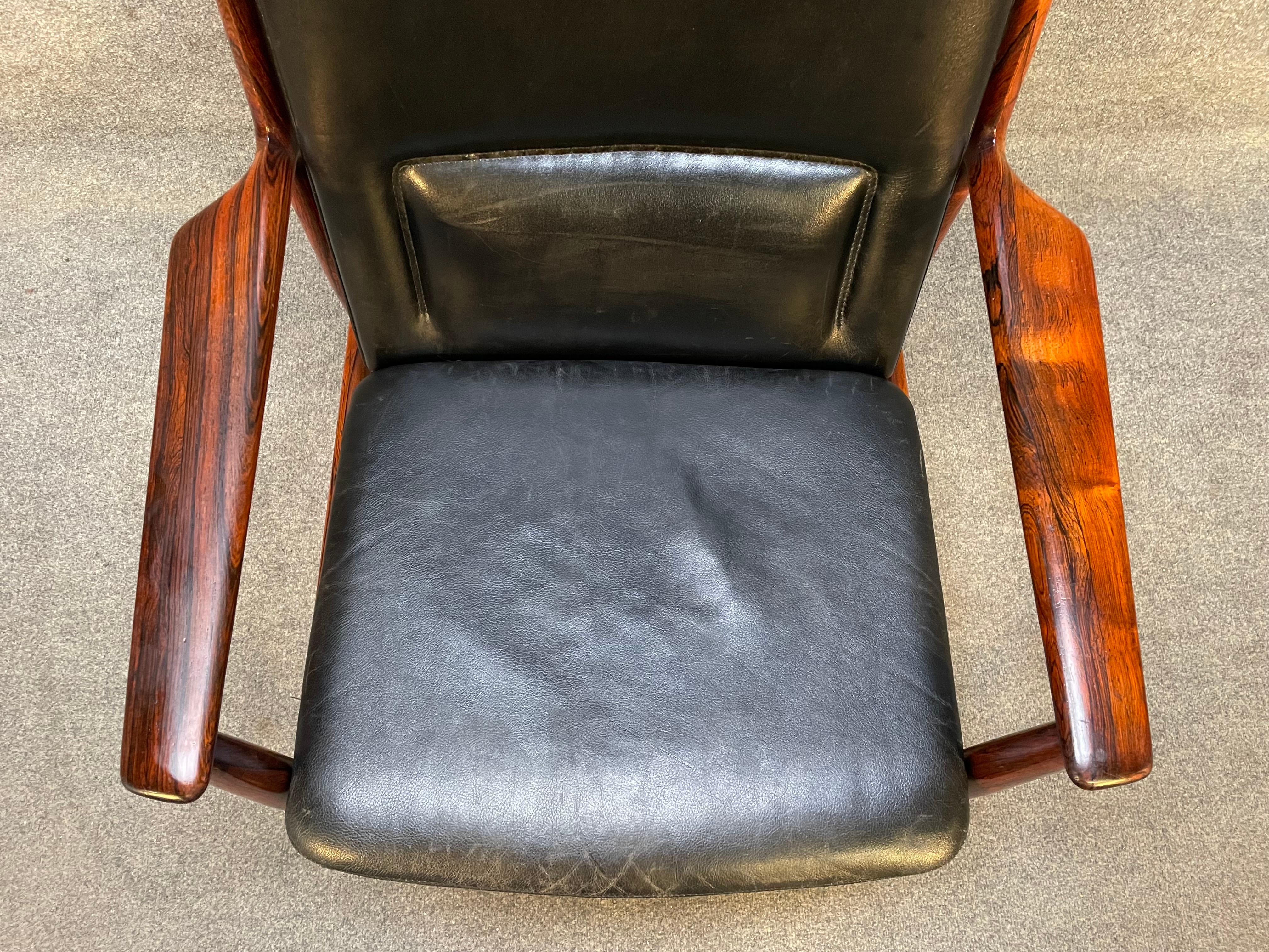 Vintage Danish Mid Century Rosewood Executive Chair by Arne Vodder for Sibast 2