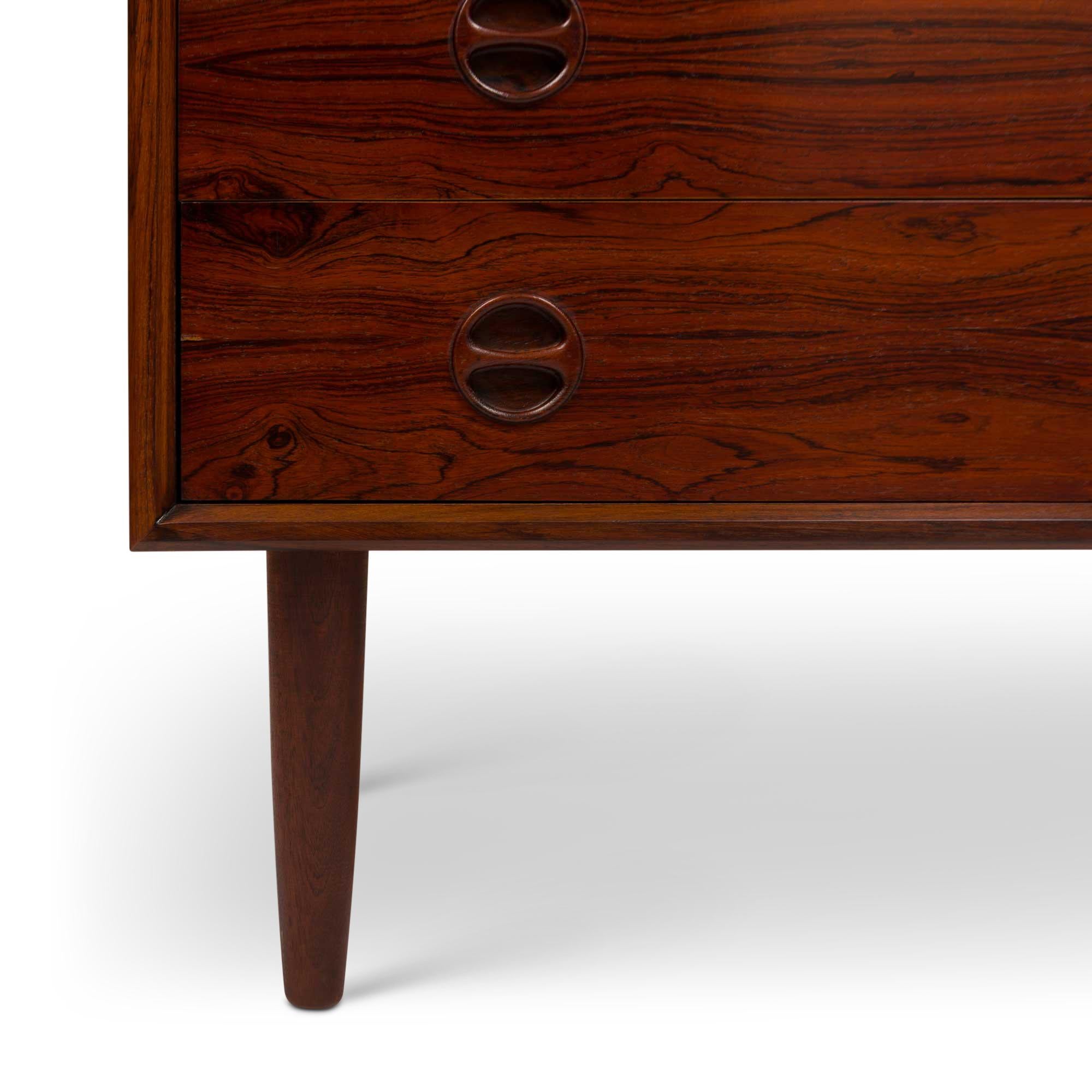 Vintage Danish Mid-Century Rosewood Four-Drawer Dresser For Sale 1