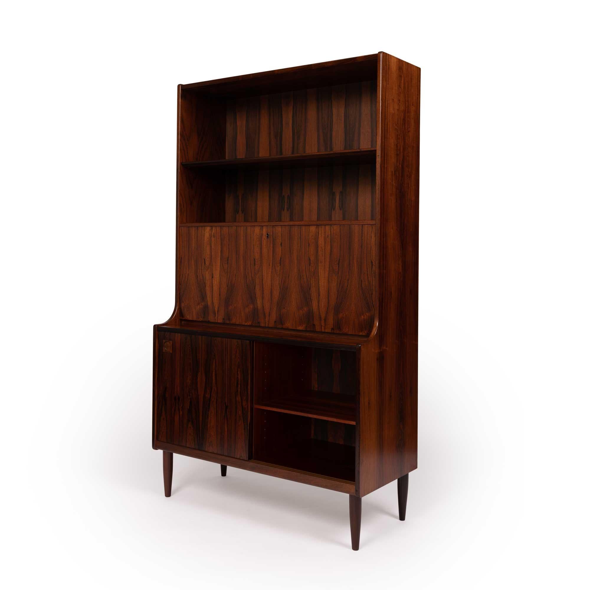 20th Century Vintage Danish Mid-Century Rosewood Hutch with Bar by Farsø møbelfabrik
