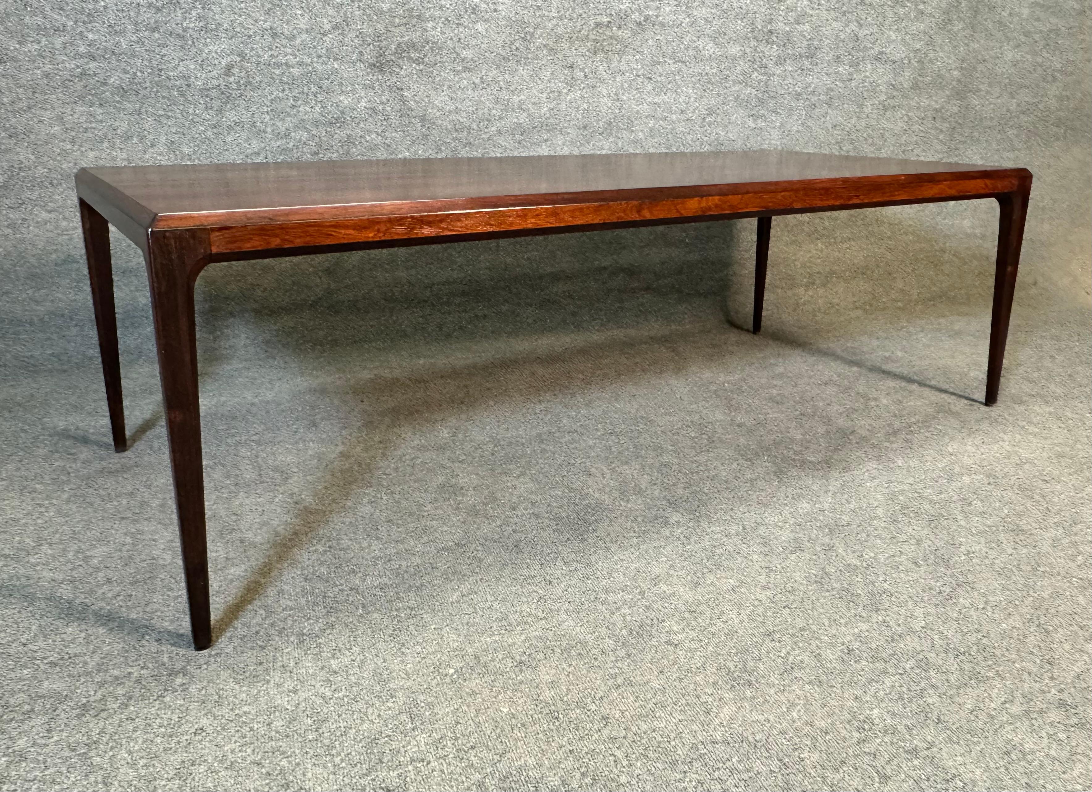 Woodwork Vintage Danish Mid Century Rosewood Large Coffee Table by Johannes Andersen For Sale