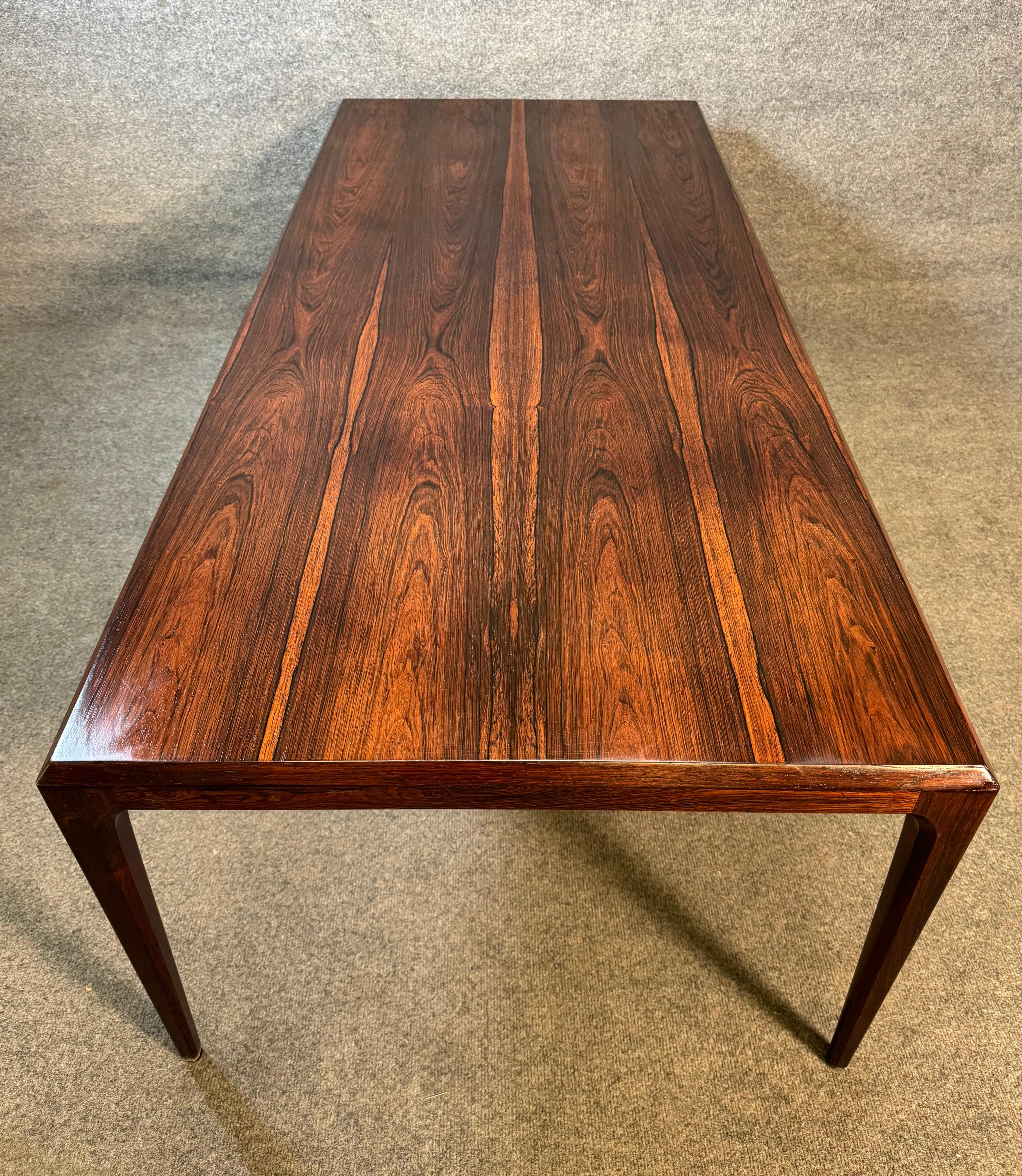Vintage Danish Mid Century Rosewood Large Coffee Table by Johannes Andersen For Sale 2