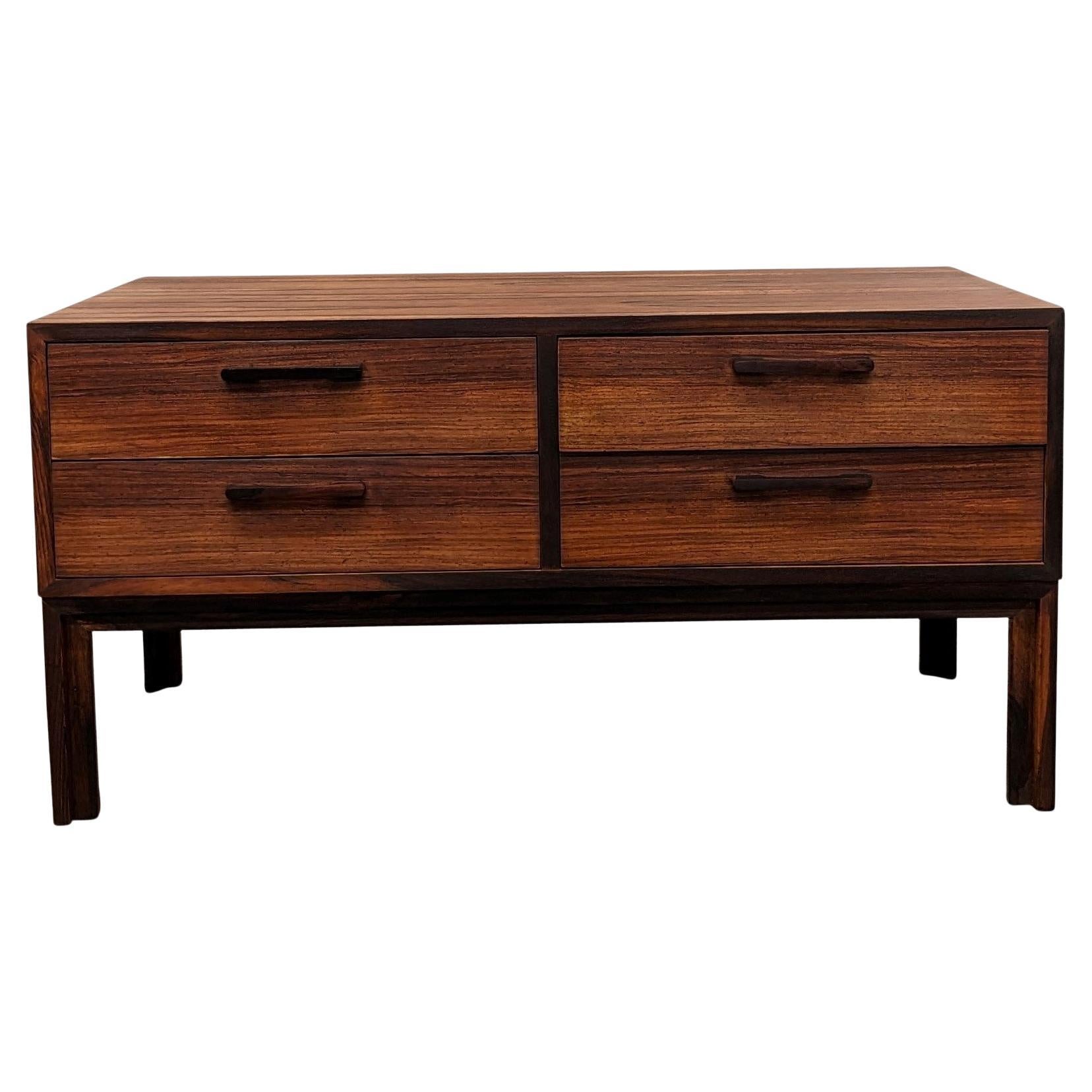 Vintage Danish Mid Century Rosewood Low Boy Dresser, 022302 For Sale