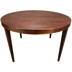 Vintage Danish Midcentury Rosewood Round Dining Table by Severin Hansen Jr