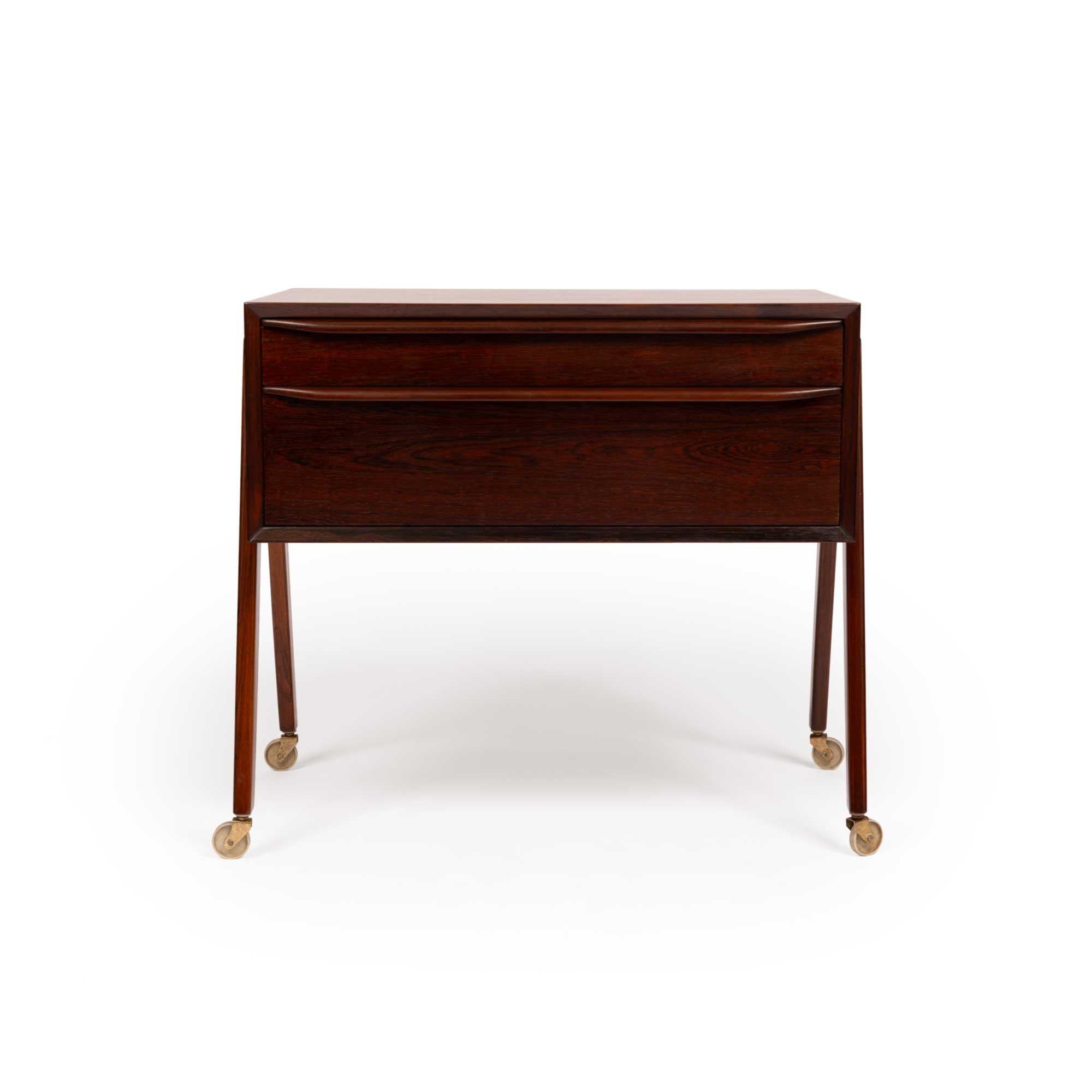 Mid-Century Modern Vintage Danish Mid-Century Rosewood Sewing Cabinet/Chest For Sale