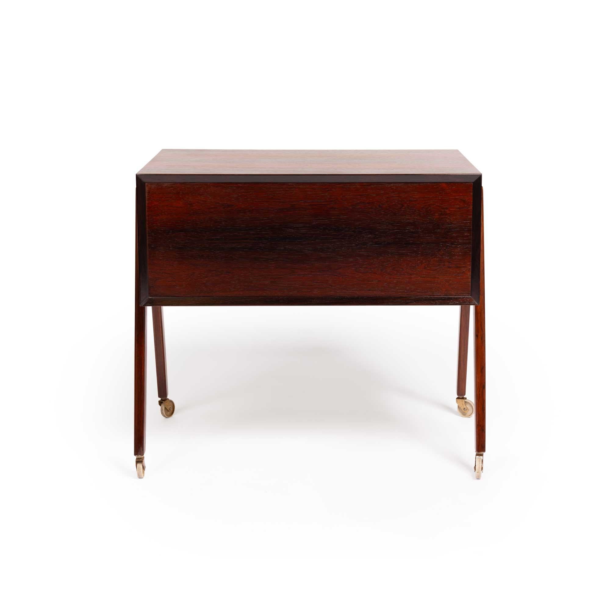 Vintage Danish Mid-Century Rosewood Sewing Cabinet/Chest In Good Condition For Sale In Emeryville, CA