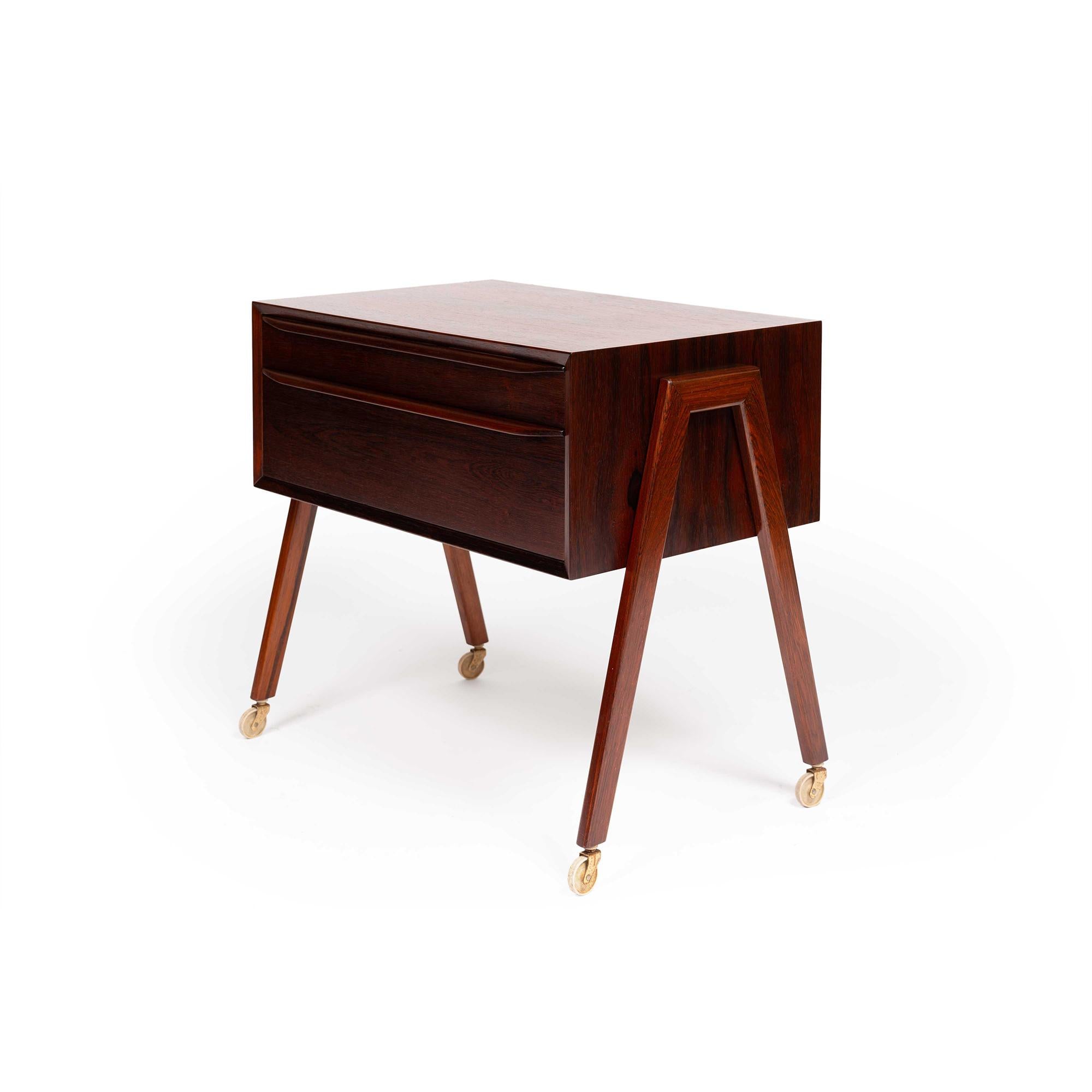 20th Century Vintage Danish Mid-Century Rosewood Sewing Cabinet/Chest For Sale