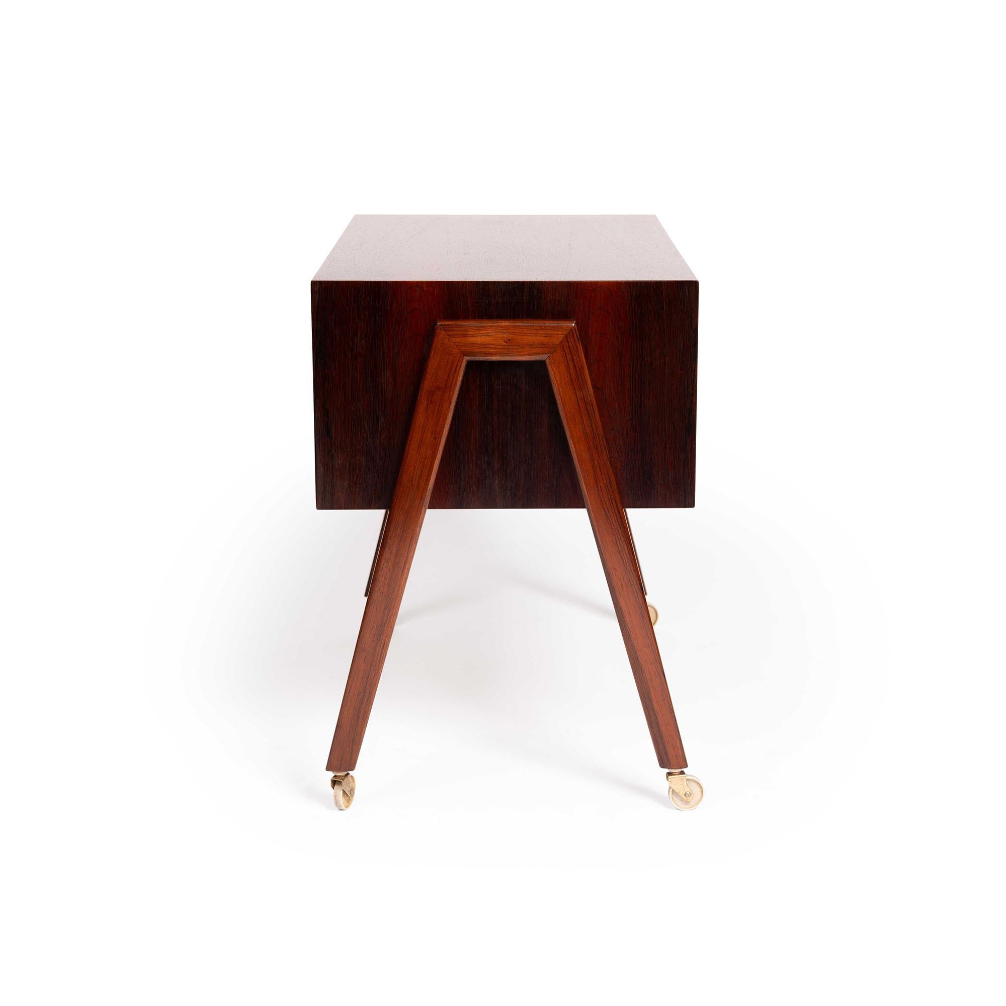 Teak Vintage Danish Mid-Century Rosewood Sewing Cabinet/Chest For Sale
