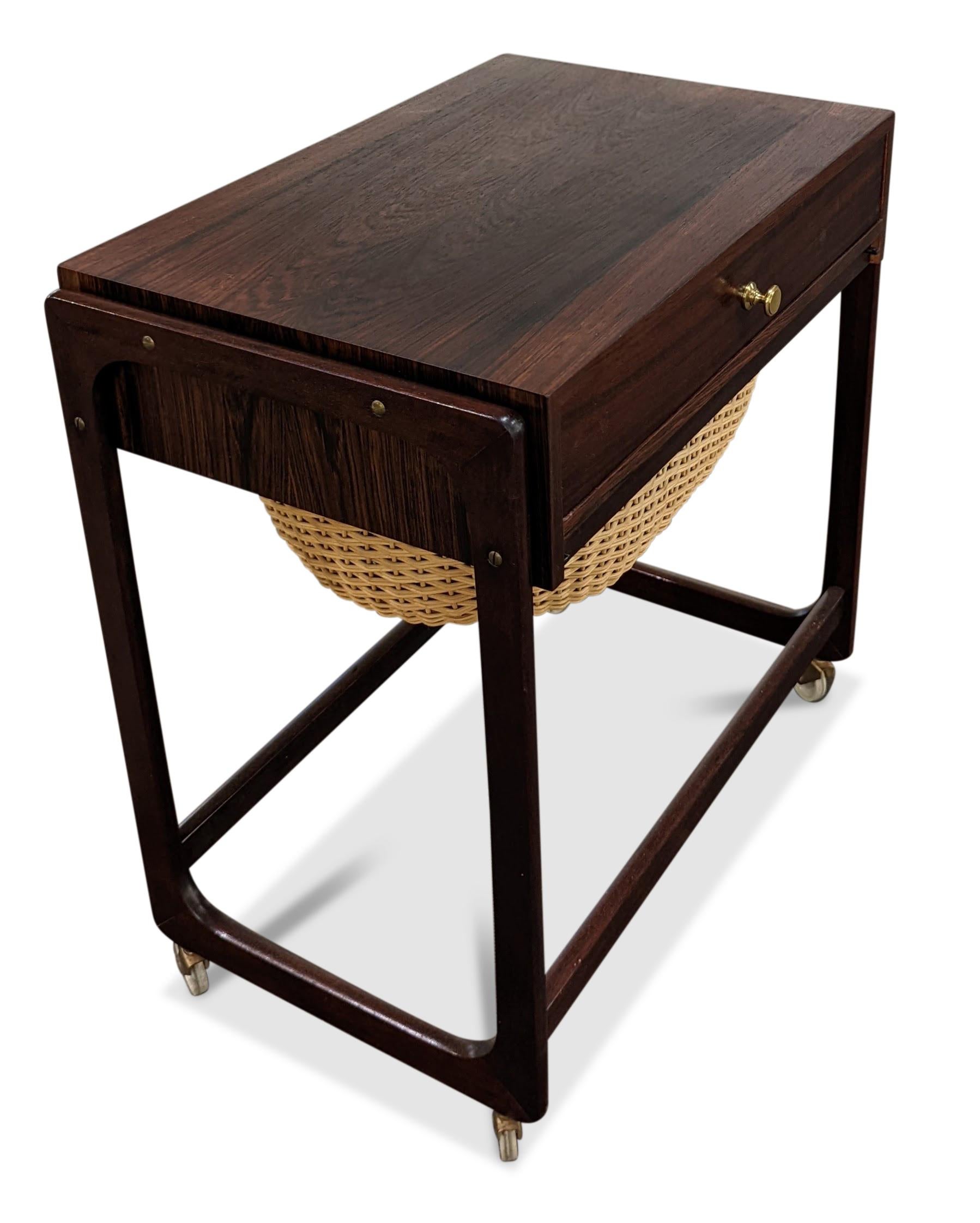 Mid-Century Modern Vintage Danish Mid Century Rosewood Side / Sewing Table 