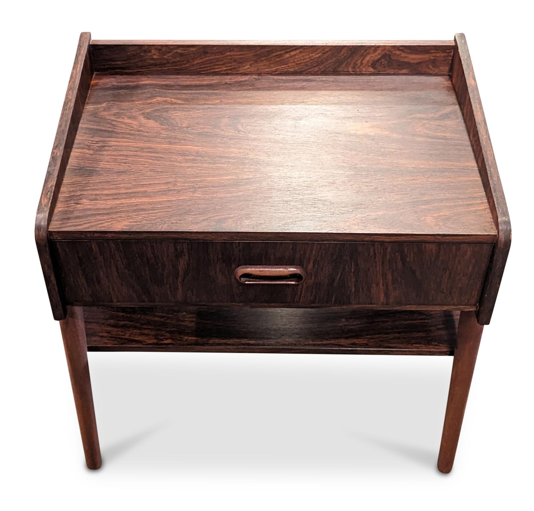 Vintage Danish Mid Century Rosewood Side Table / Nightstand - 072320 In Good Condition In Brooklyn, NY