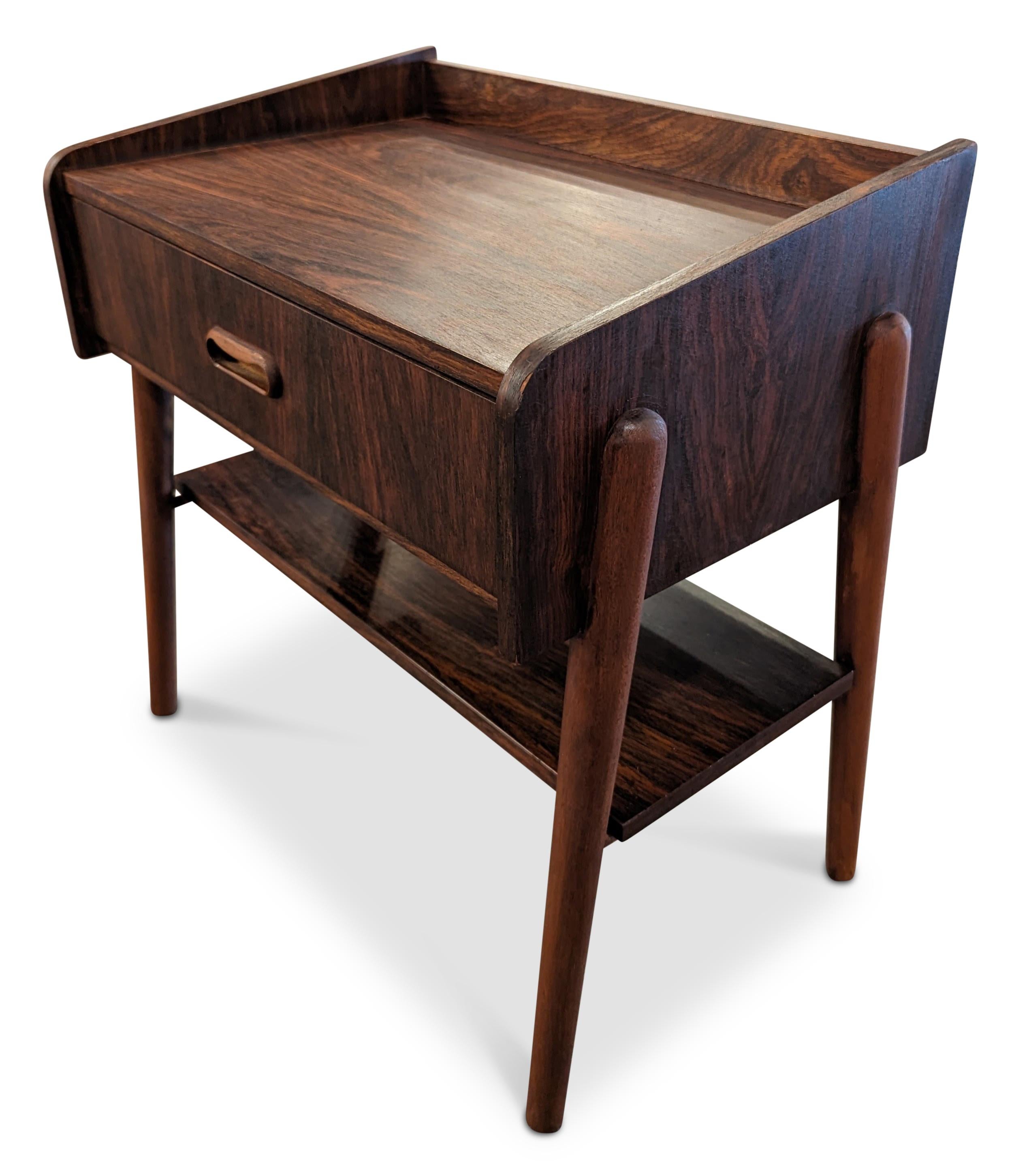 Mid-20th Century Vintage Danish Mid Century Rosewood Side Table / Nightstand - 072320